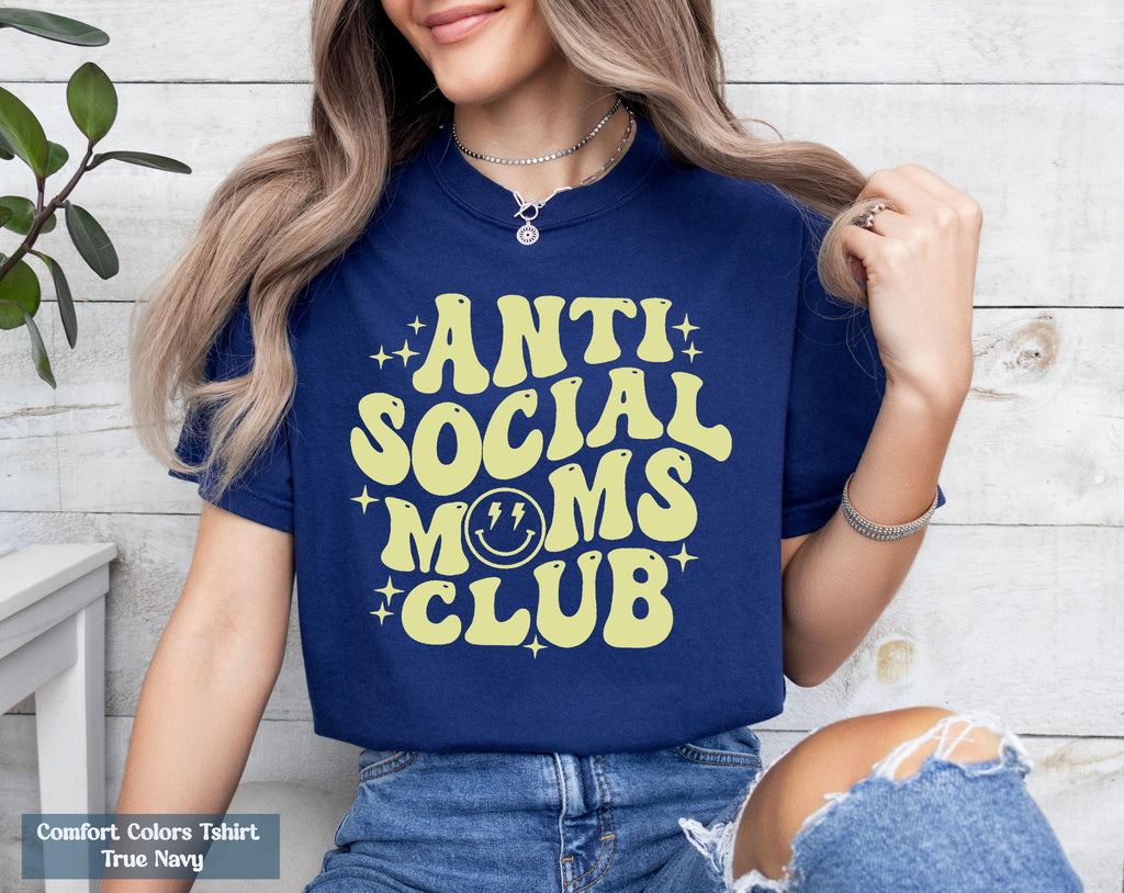 Anti Social Moms Club Shirt, Mom Life Shirt, Gift For Mom, Trendy Mom Tee, New Mama Gift, Pregnancy Announcement, Pregnancy Reveal Shirt