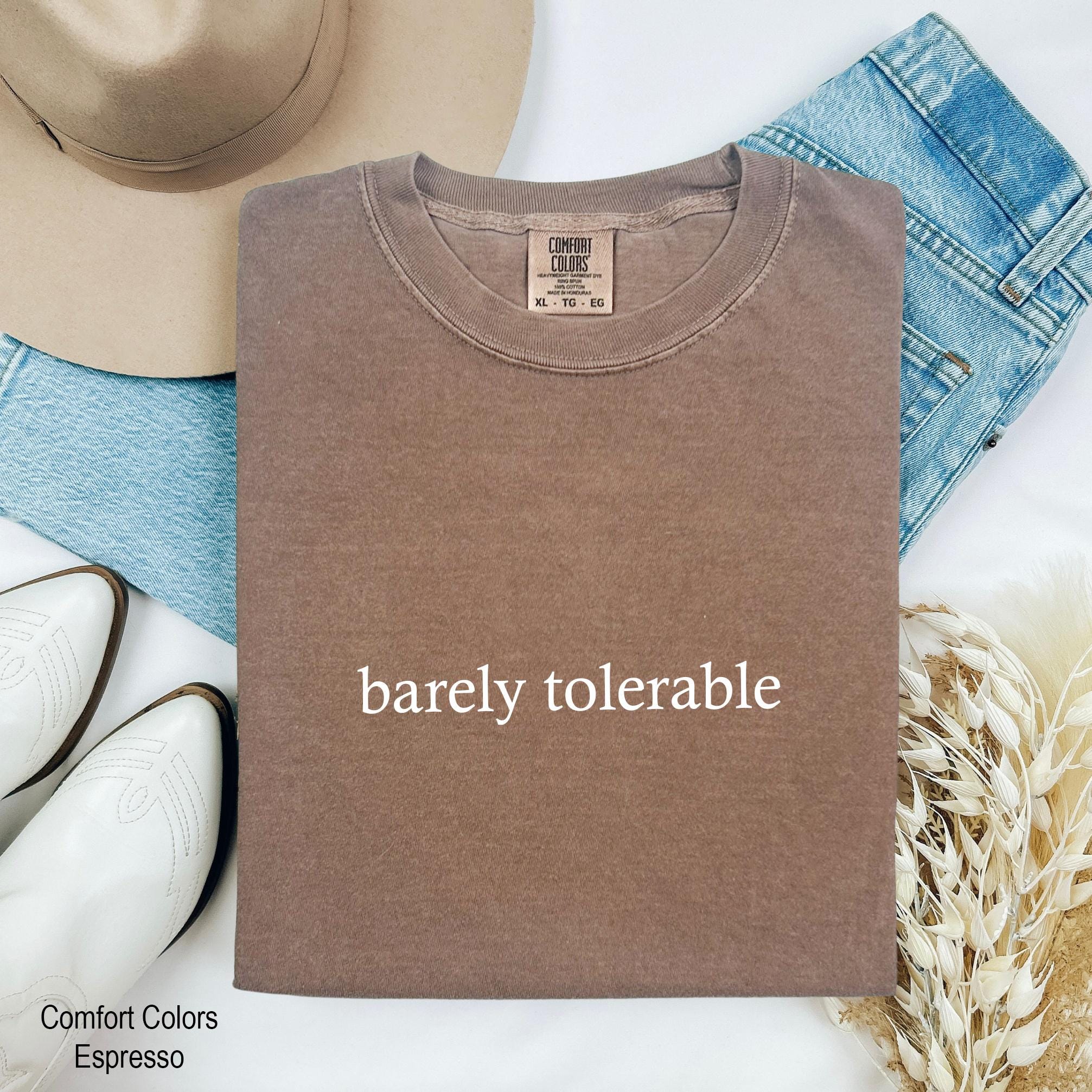 Barely Tolerable Shirt, Funny Minimalist Aesthetic Tee, Funny Quote Shirt, Funny Humor Shirt, Sarcastic Shirt, Sarcasm Shirt, Meme Shirt