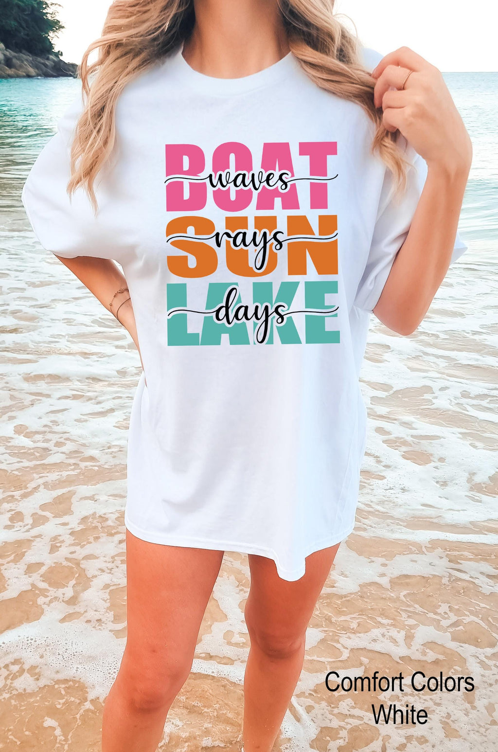 Boat Waves Sun Rays Lake Days Shirt, Summer Vacation Shirt,  Lake Days Trendy Summer Shirt, Lake Day Shirt, Lake Vacation Shirt, Summer Tee