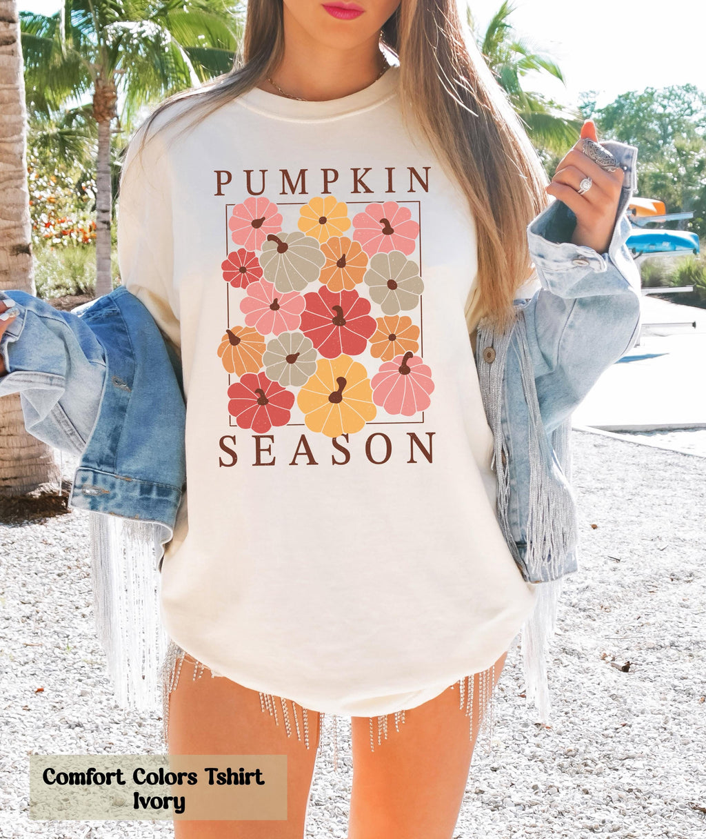 Comfort Colors Pumpkin Season Shirt, Happy Thanksgiving Shirt, Cozy Pumpkin Shirt, Fall Vibes Tee, Autumn Family Shirt, Pumpkin Spice Tee