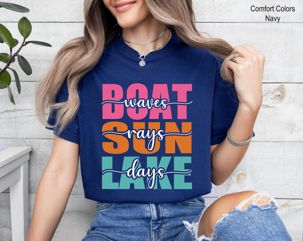 Boat Waves Sun Rays Lake Days Shirt, Summer Vacation Shirt,  Lake Days Trendy Summer Shirt, Lake Day Shirt, Lake Vacation Shirt, Summer Tee
