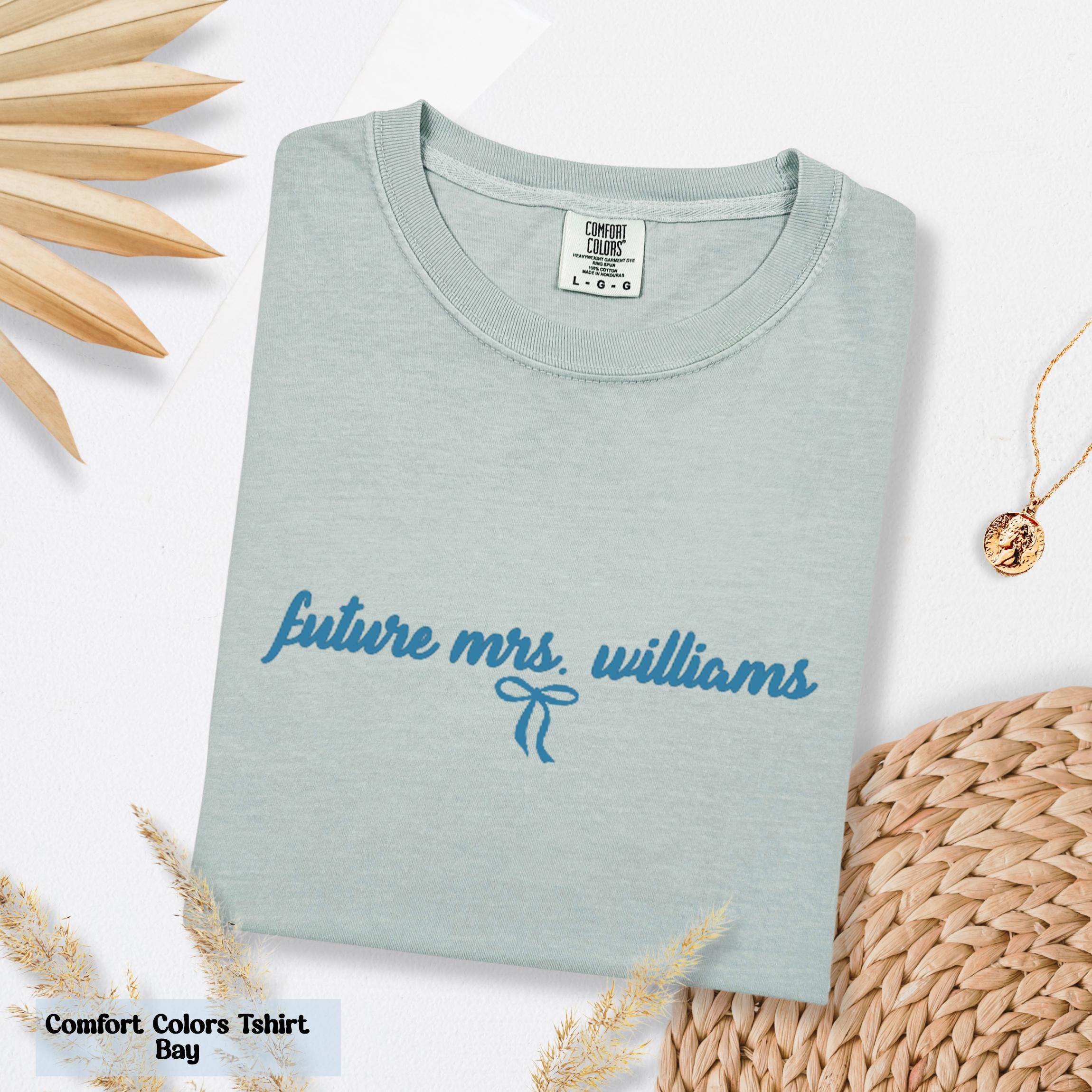 Comfort Colors® Custom Future Mrs. Shirt, Engagement Outfit, Coquette Bachelorette Party T-Shirt, Personalized Fiancee Shirt Gift for Her