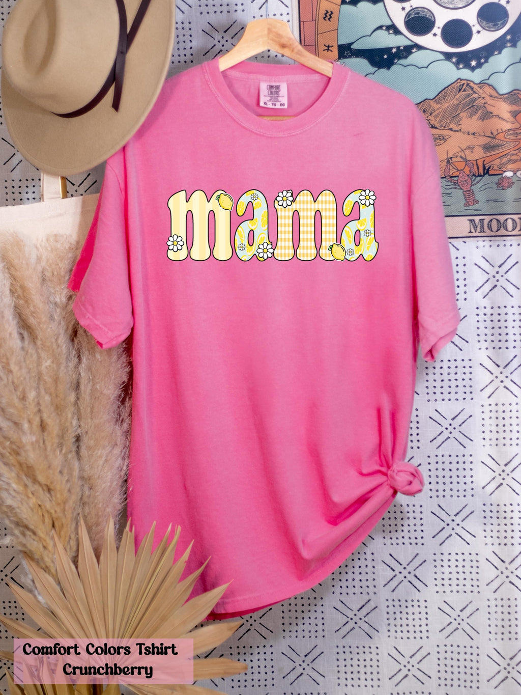 Preppy Mama Lemon T-Shirt, Cute Lemon Floral Mama Shirt, Summer Mama Shirt, Mom Summer Tee, Lemon Print Mom Shirt, Floral Mom Graphic Tee