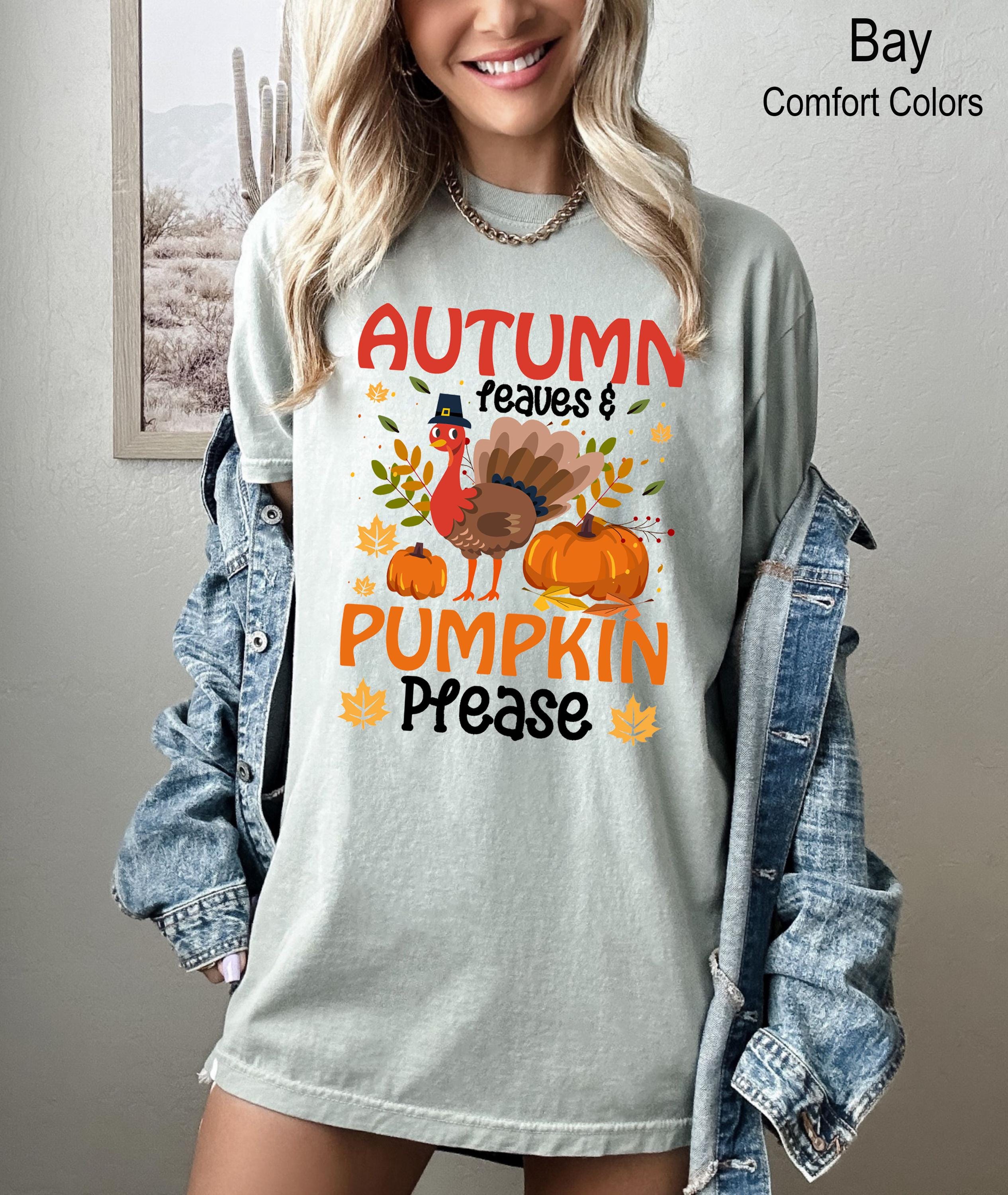 Autumn Leaves and Pumpkin Please Shirt, Thanksgiving Pumpkin Shirt, Autumn Love Shirt, Funny Fall Season Tee, Pumpkin Shirt, Turkey T-shirt