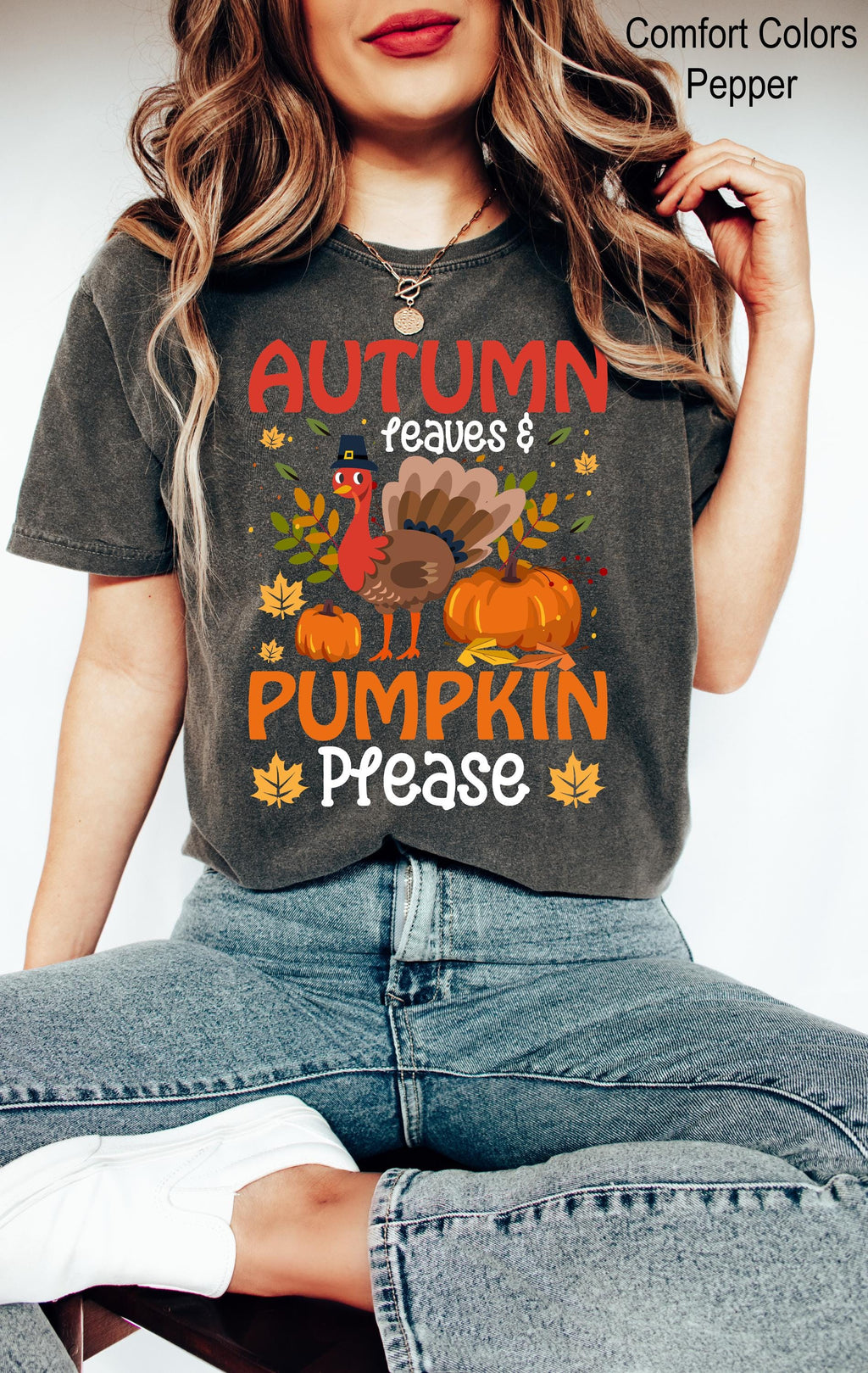 Autumn Leaves and Pumpkin Please Shirt, Thanksgiving Pumpkin Shirt, Autumn Love Shirt, Funny Fall Season Tee, Pumpkin Shirt, Turkey T-shirt