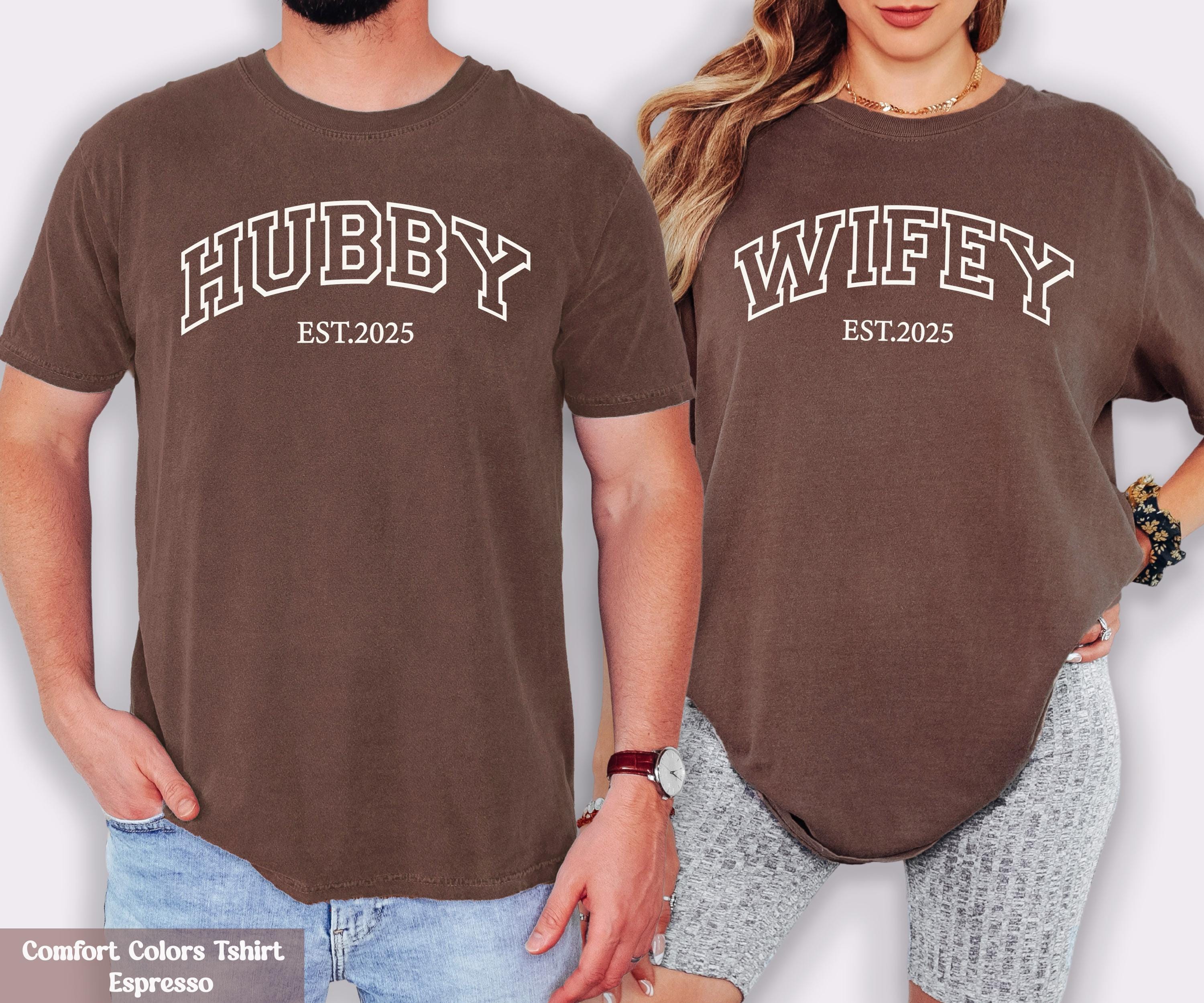 Wifey and Hubby Est Shirt, Wedding Party Shirt, Just Married Shirts, Matching Couple Tee, Honeymoon Shirt, Wife and Hubs Shirts, Wifey Tee