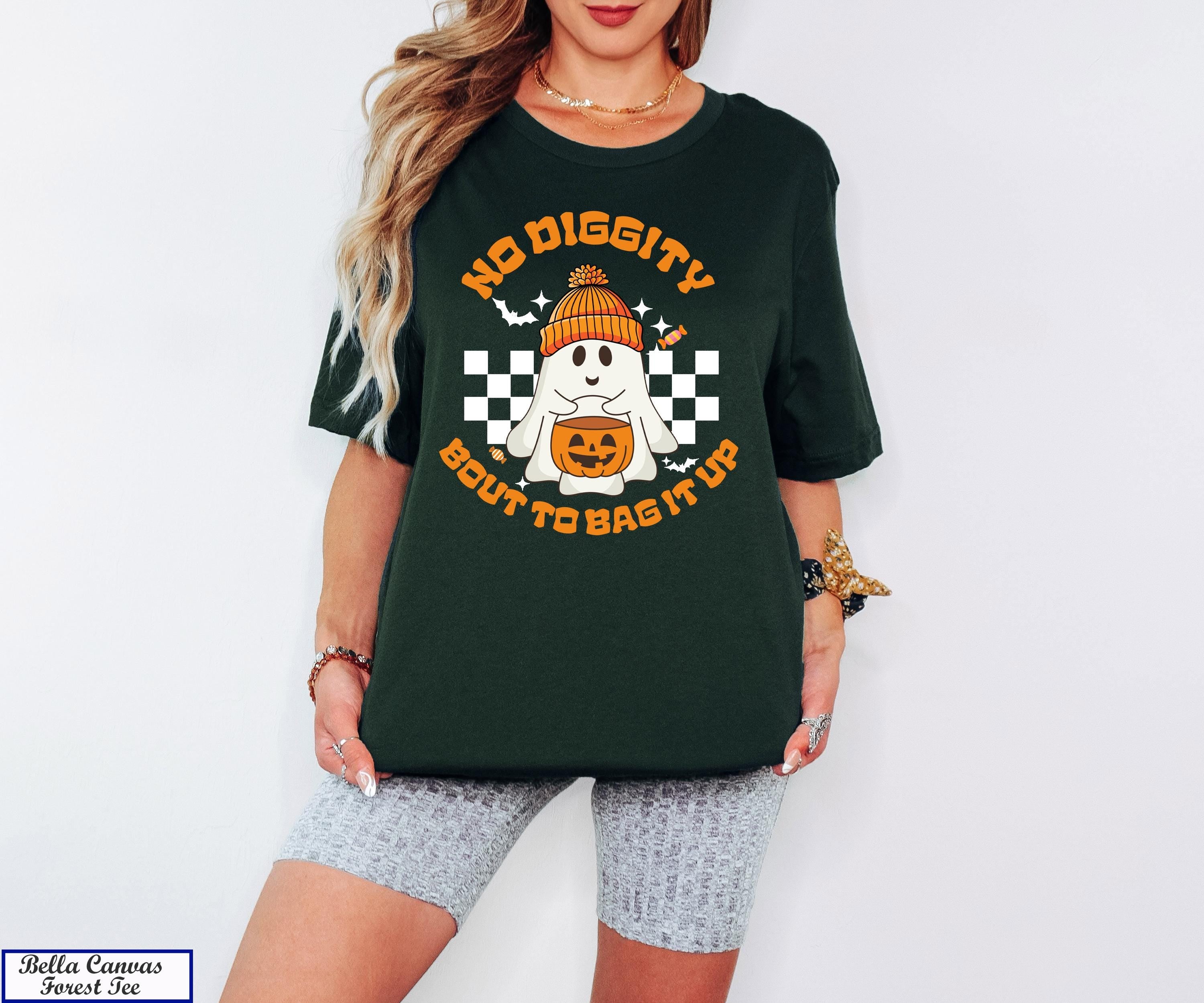 No Diggity Bout To Bag It Up Shirt,Fall Shirt, Ghost Shirt, Halloween Gifts For Her, Retro Halloween Shirt, Retro Ghost Shirt, Spooky Shirt