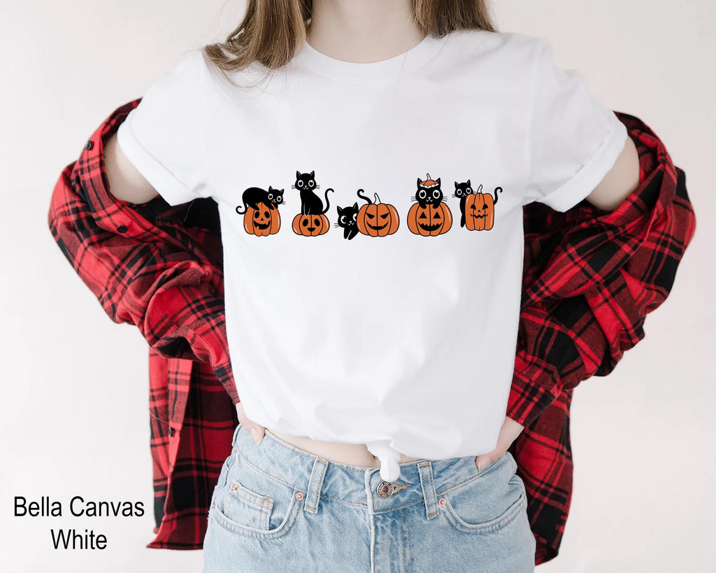 Black Cat Halloween Shirt, Fall Pumpkin Halloween Shirt, Spooky Season Shirt, Halloween Gifts For Cat Lover, Funny Halloween shirt