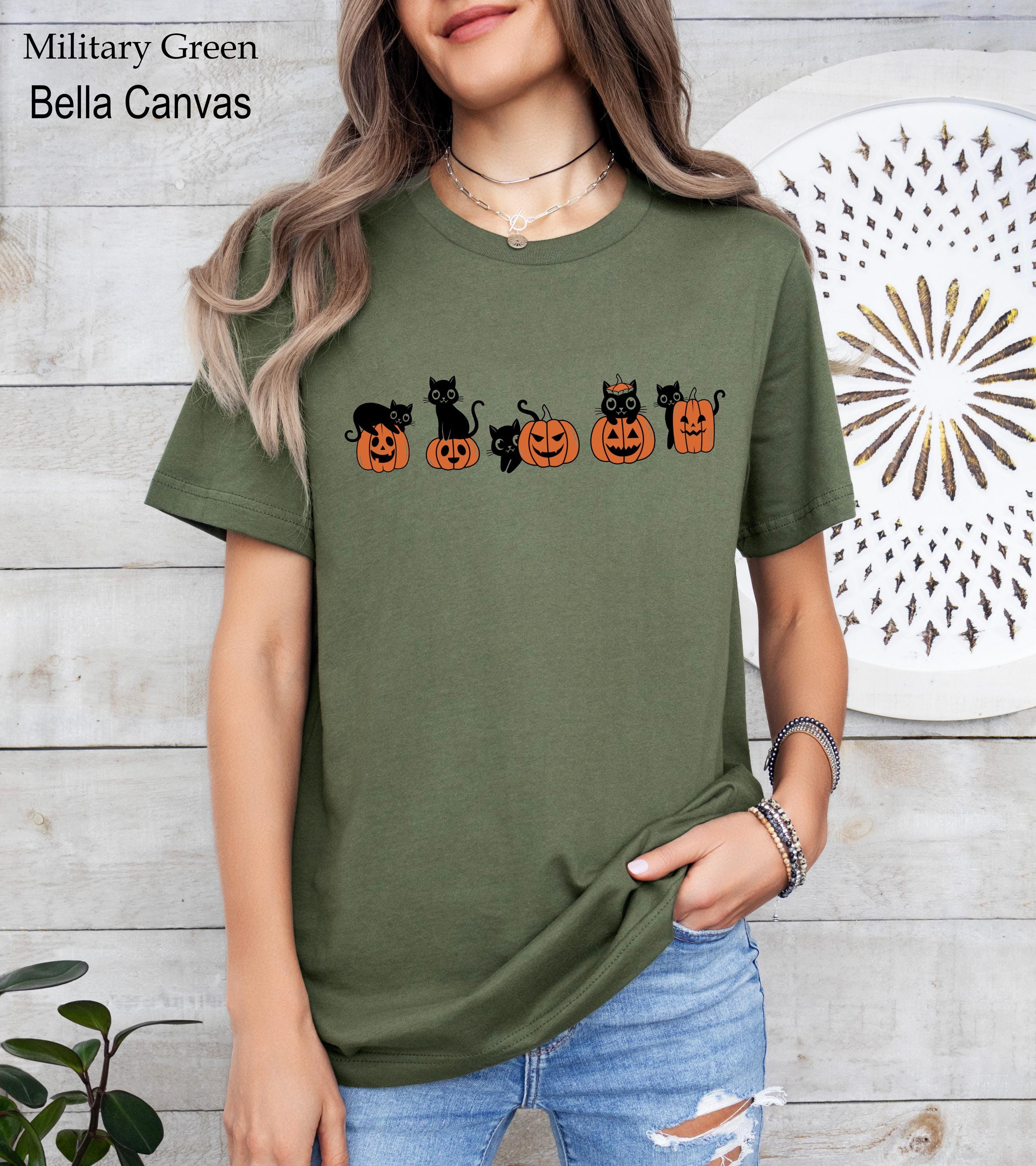 Black Cat Halloween Shirt, Fall Pumpkin Halloween Shirt, Spooky Season Shirt, Halloween Gifts For Cat Lover, Funny Halloween shirt