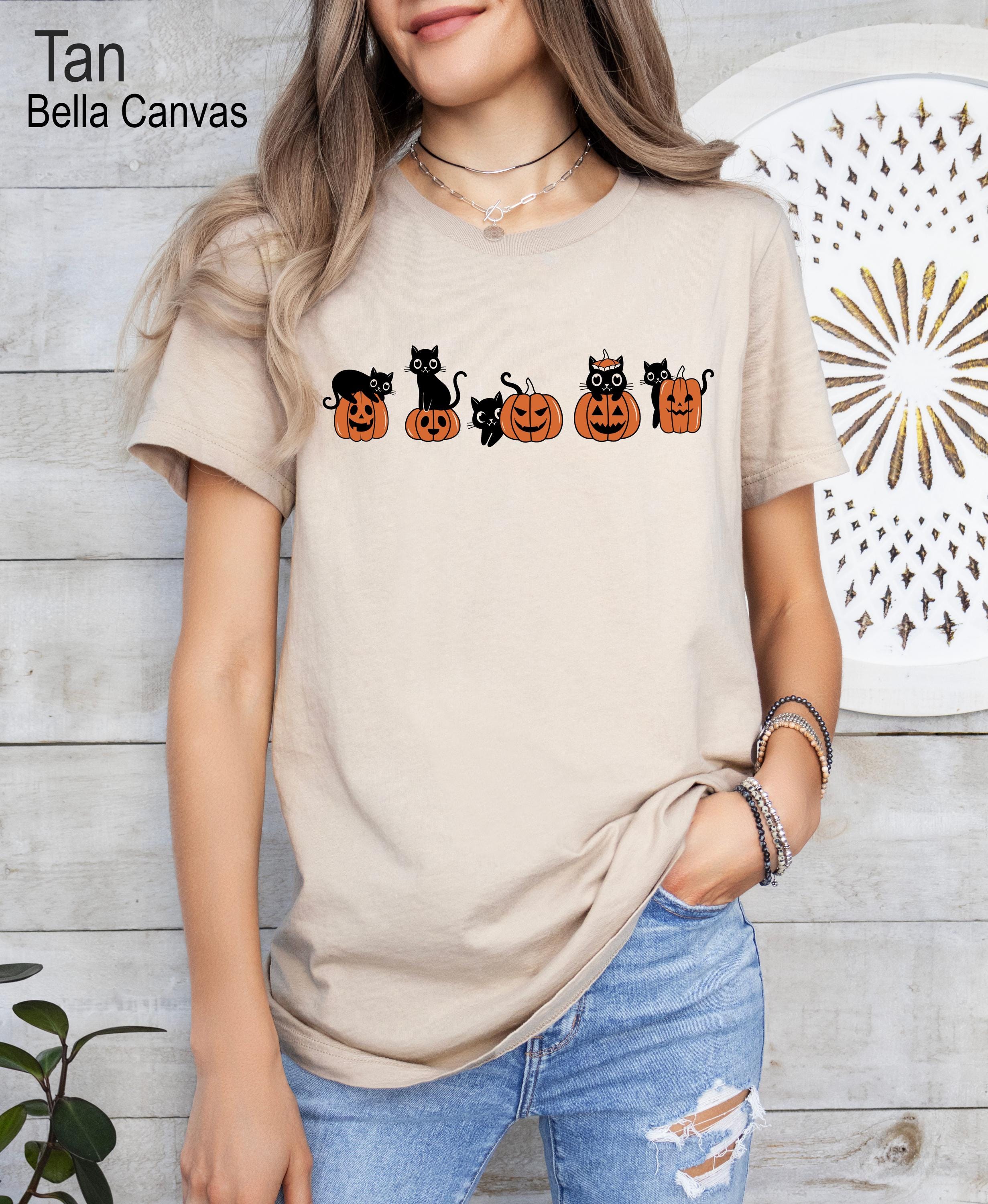 Black Cat Halloween Shirt, Fall Pumpkin Halloween Shirt, Spooky Season Shirt, Halloween Gifts For Cat Lover, Funny Halloween shirt