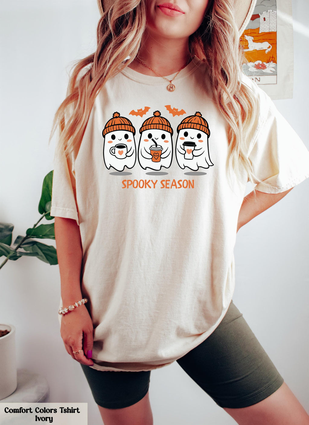 Spooky Season Little Ghosts Coffee Shirt, Ghost Halloween Tee, Cute Ghost Shirt, Little Ghost Ice Coffee Shirt, Halloween Coffee Lover Gift
