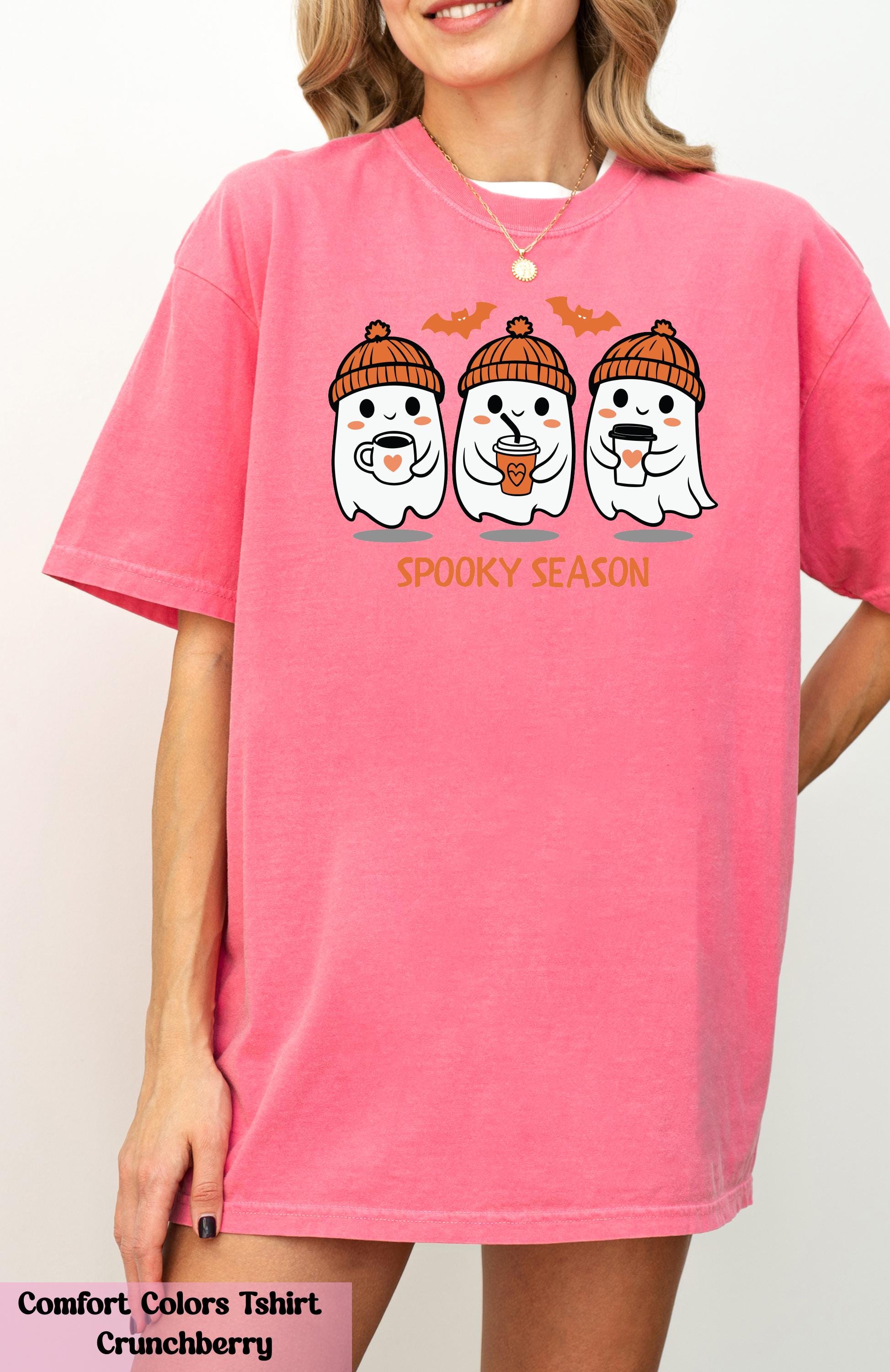 Spooky Season Little Ghosts Coffee Shirt, Ghost Halloween Tee, Cute Ghost Shirt, Little Ghost Ice Coffee Shirt, Halloween Coffee Lover Gift