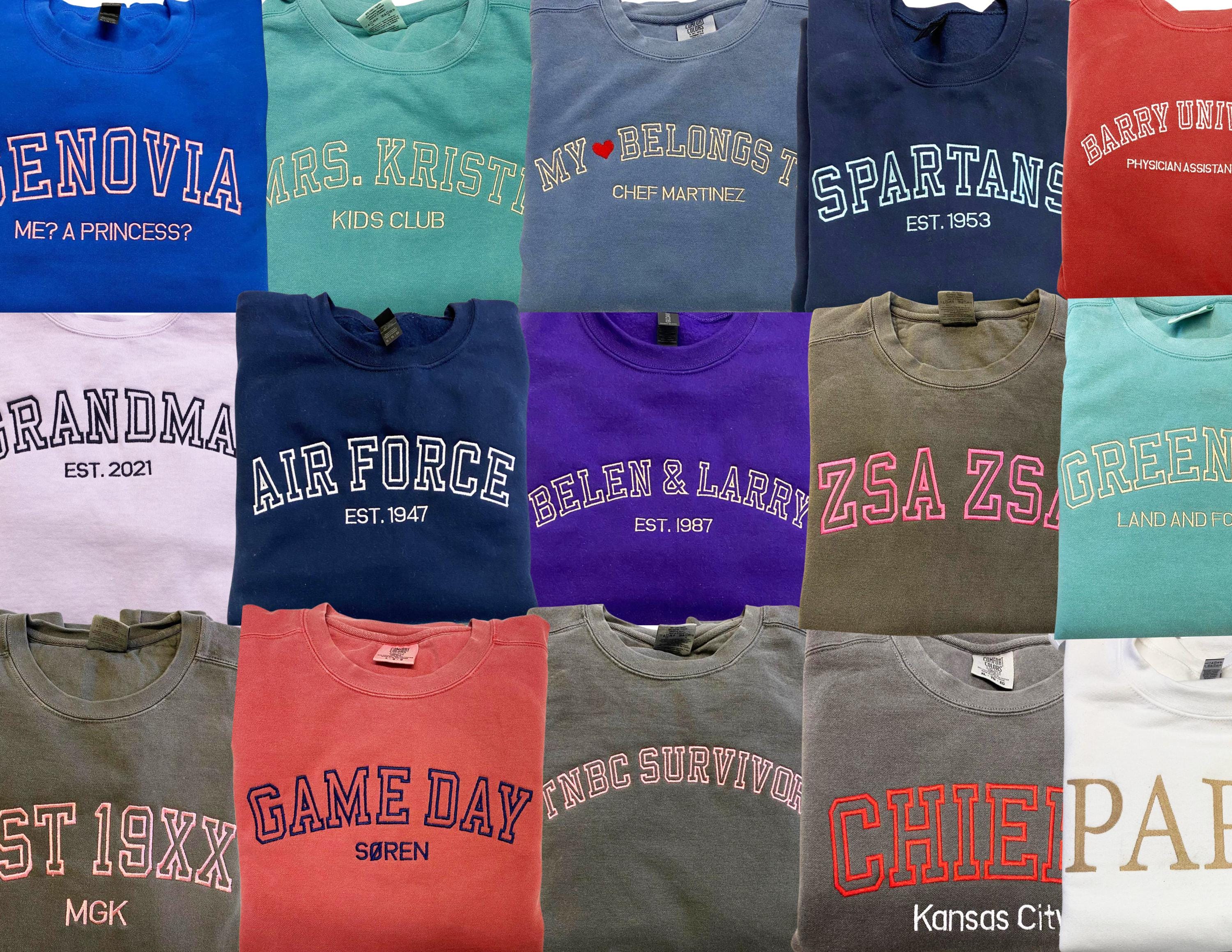 Custom Embroidered Sweatshirt, Embroidered Gift, Custom Text Sweatshirt, Personalized Crewneck Sweater, Long Sleeve Embroidery Shirt