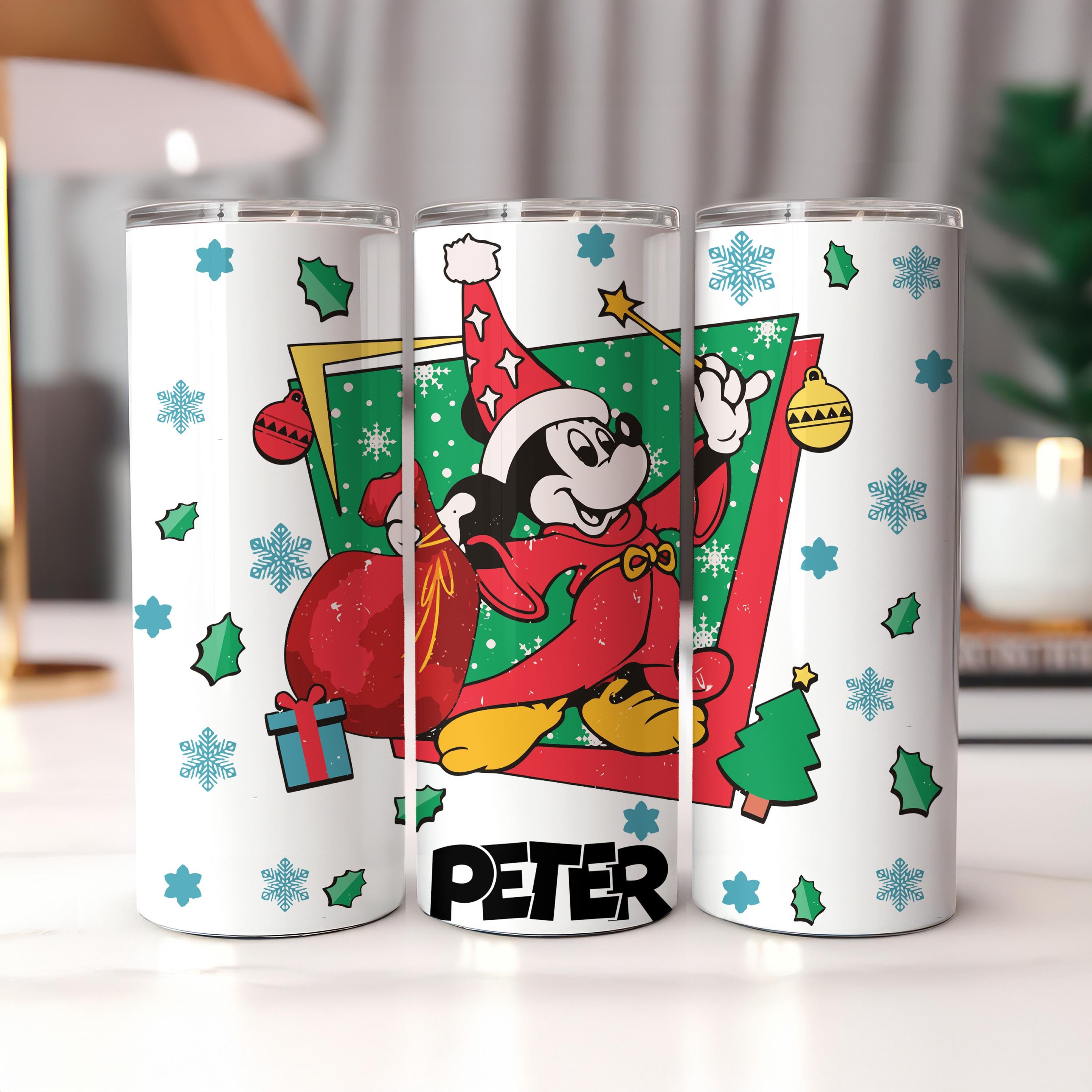 Mickey Mouse Sorcerer 20oz Skinny Tumbler, Disney Character Waterbottle, Stainless Steel Water Bottle, Customized Mickey Tumbler with Name