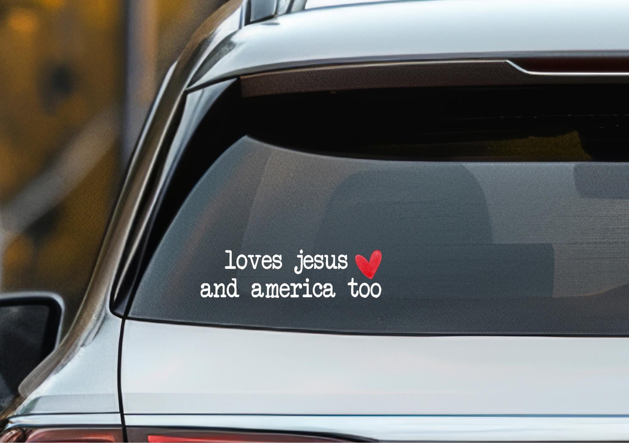 Loves Jesus And America Too Decal,Patriotic Car Sticker,Religious Vinyl Decal,Jesus Decal, Vinyl Car Decal,Christian Sticker for Car,Laptop