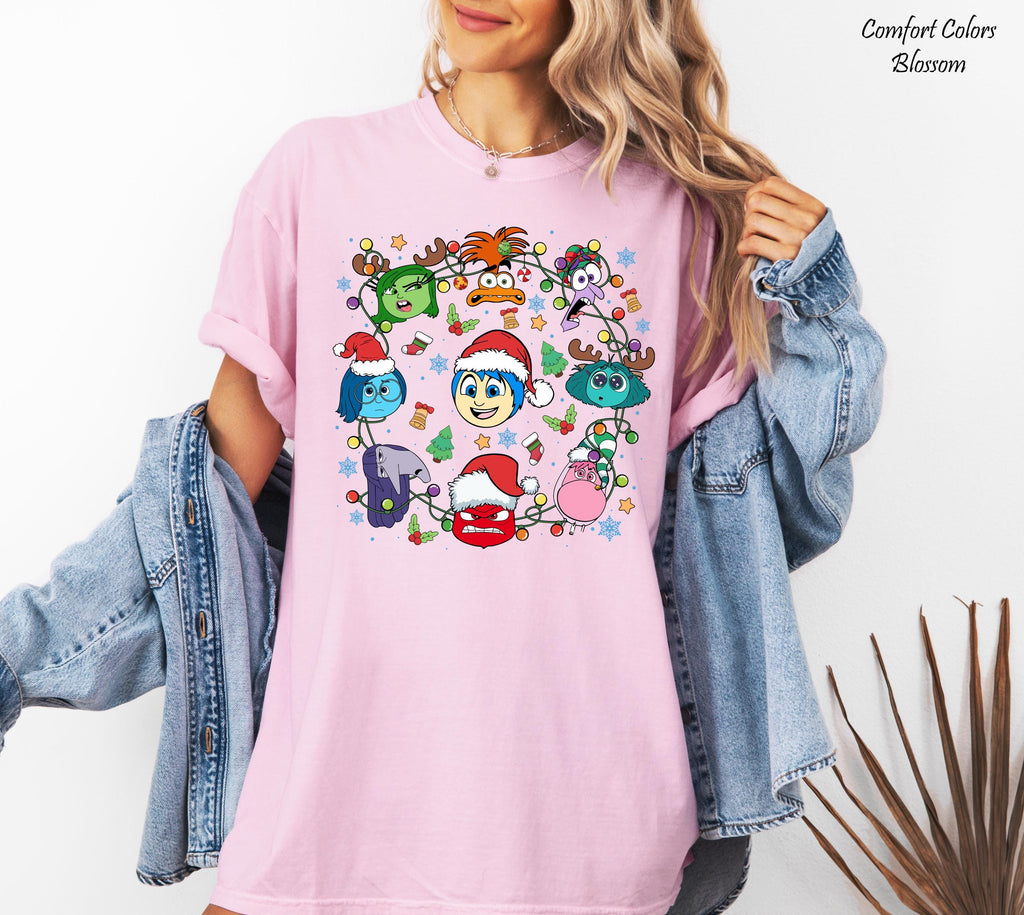 Disney Inside Out Christmas Shirt, Pixar Holidays Shirt, Inside Out Merry Christmas Shirt,Disney Feelings Matching Tee,Mental Health Shirt