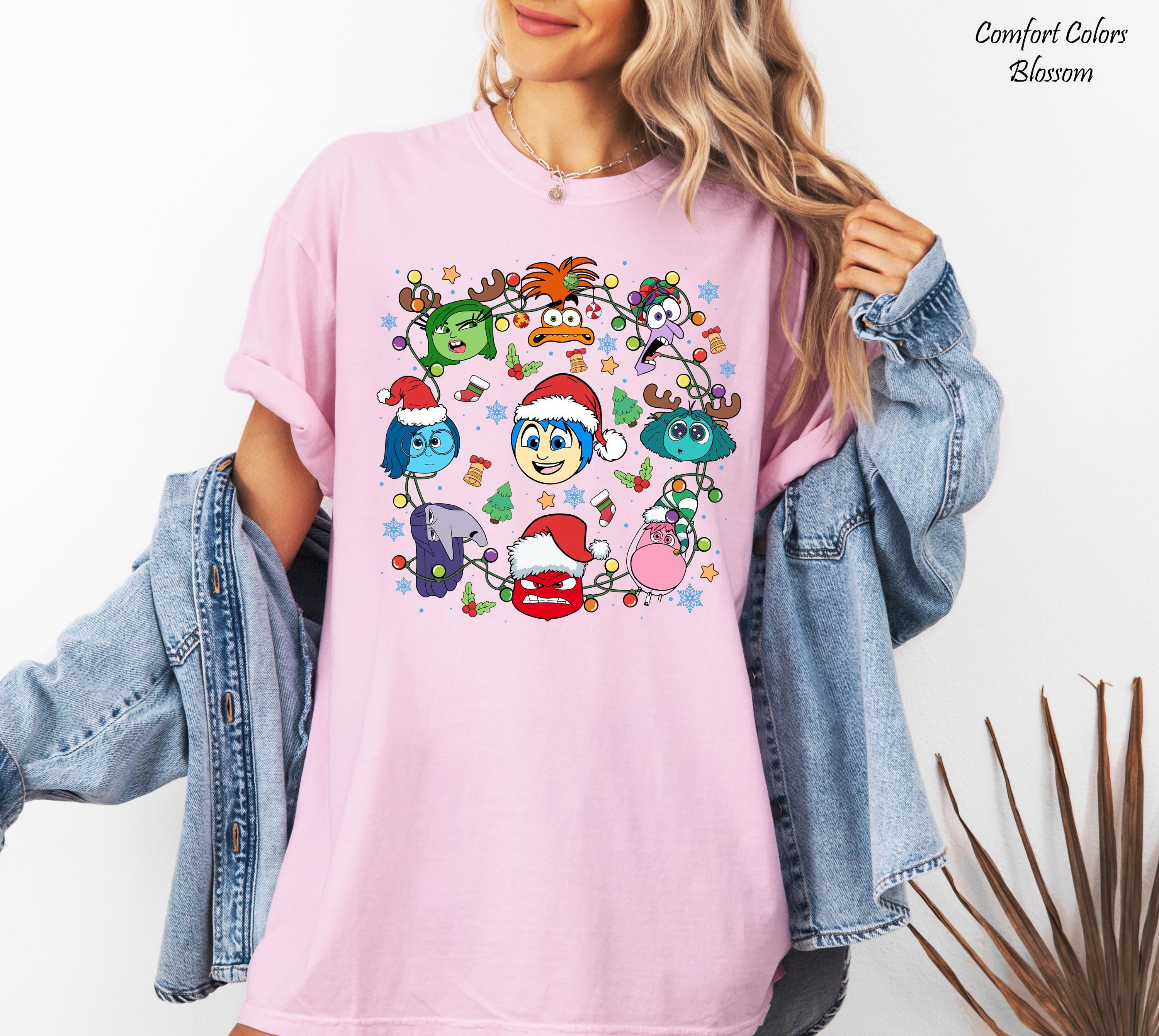 Disney Inside Out Christmas Shirt, Pixar Holidays Shirt, Inside Out Merry Christmas Shirt,Disney Feelings Matching Tee,Mental Health Shirt