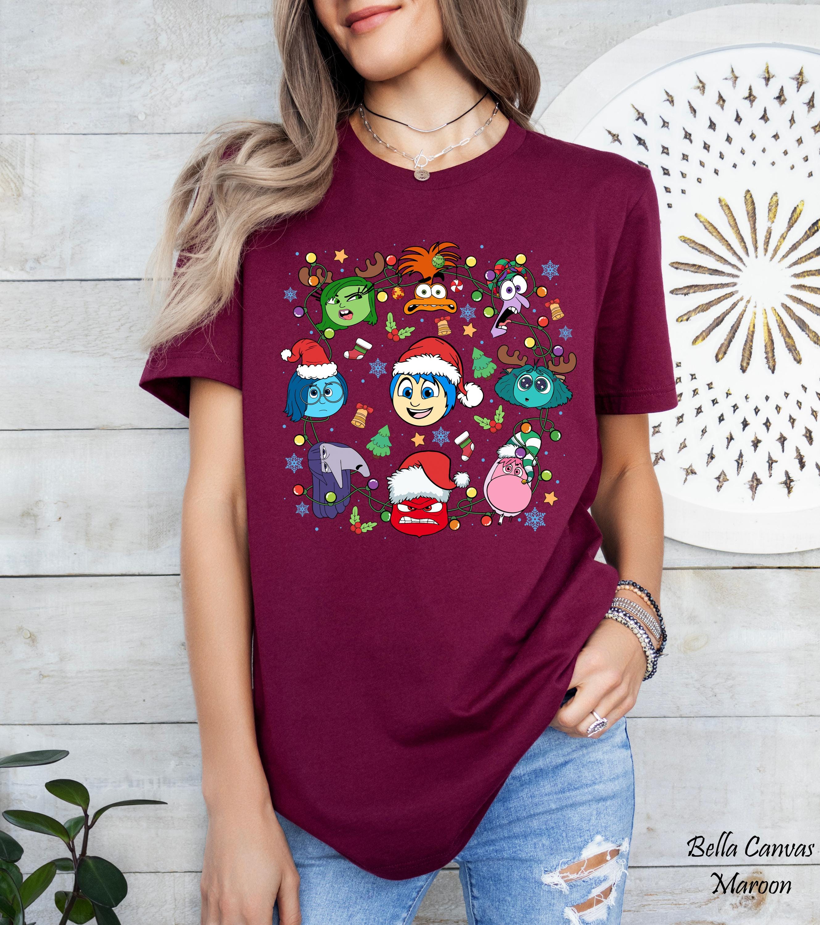 Disney Inside Out Christmas Shirt, Pixar Holidays Shirt, Inside Out Merry Christmas Shirt,Disney Feelings Matching Tee,Mental Health Shirt