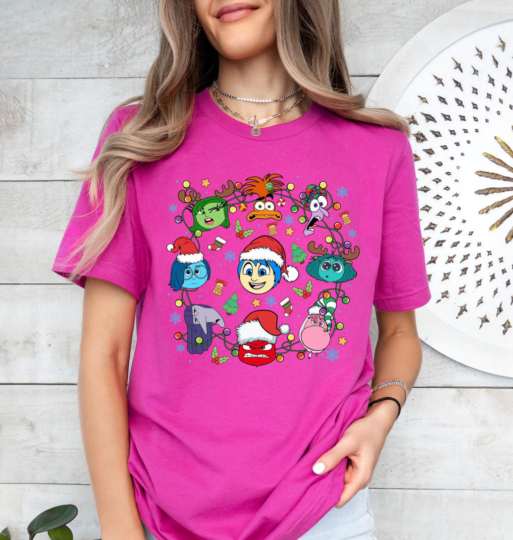 Disney Inside Out Christmas Shirt, Pixar Holidays Shirt, Inside Out Merry Christmas Shirt,Disney Feelings Matching Tee,Mental Health Shirt