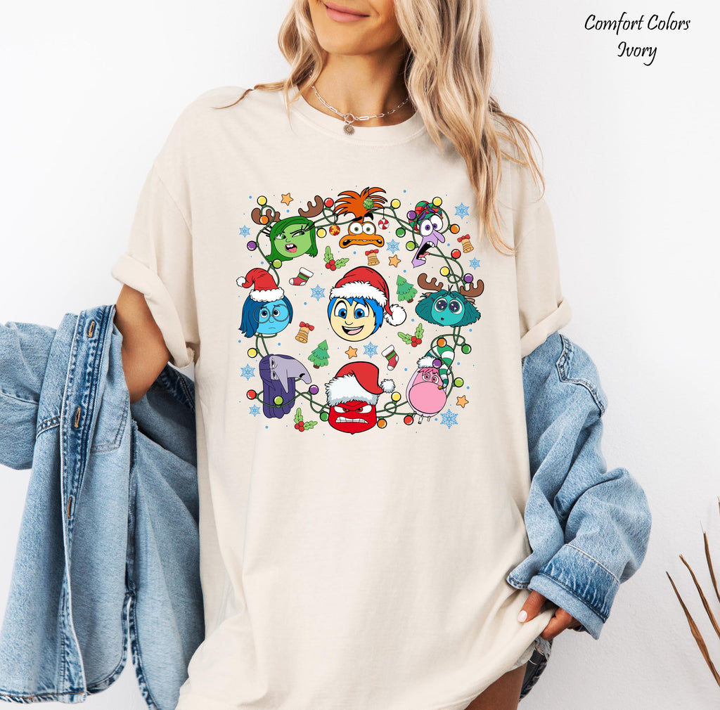 Disney Inside Out Christmas Shirt, Pixar Holidays Shirt, Inside Out Merry Christmas Shirt,Disney Feelings Matching Tee,Mental Health Shirt
