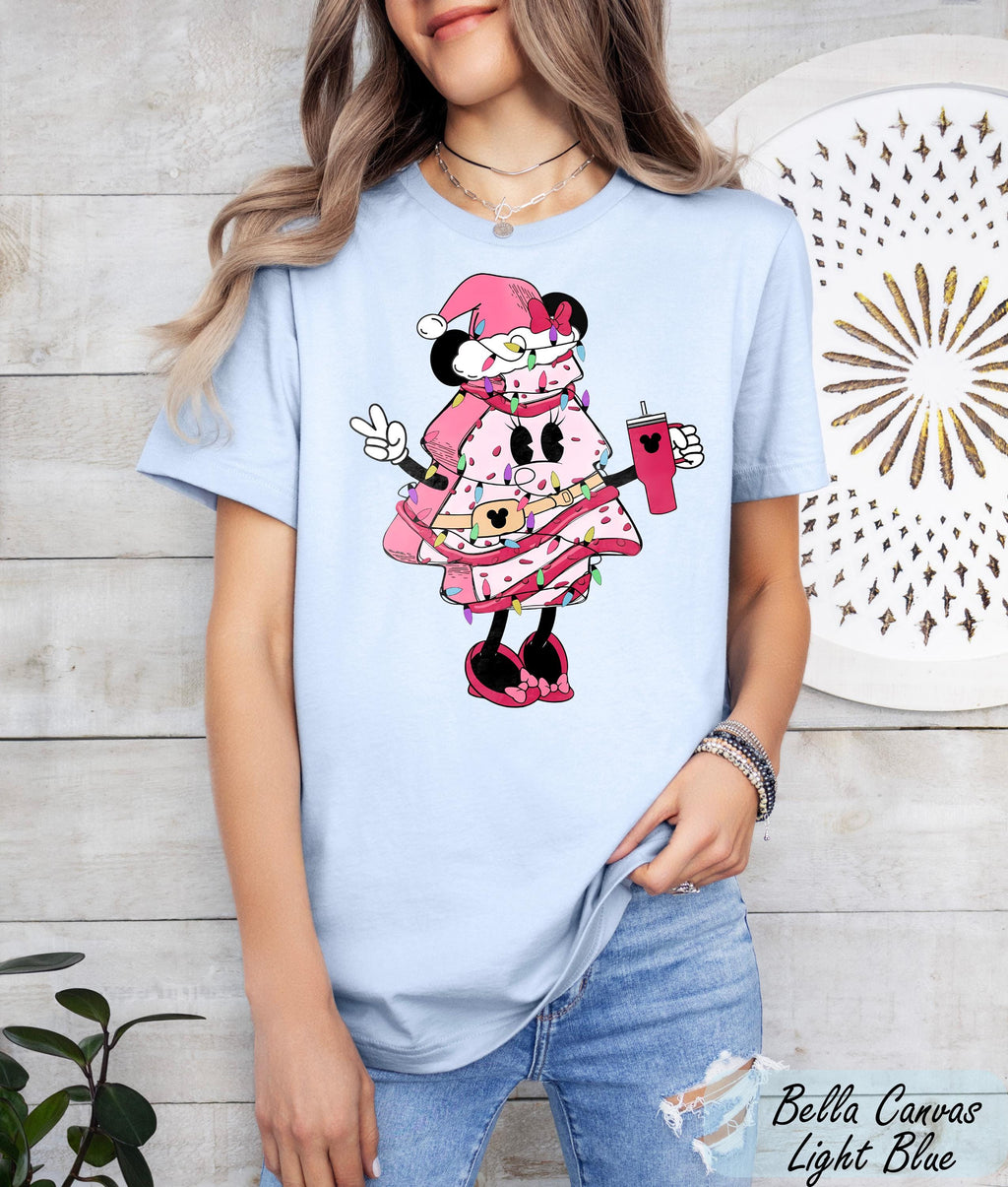 Vintage Disney Christmas Tree Cake Shirt, Disney Holiday Trip Tees, Disney Mickey Minnie Xmas Shirt, Mickey's Very Merry Christmas Party Tee