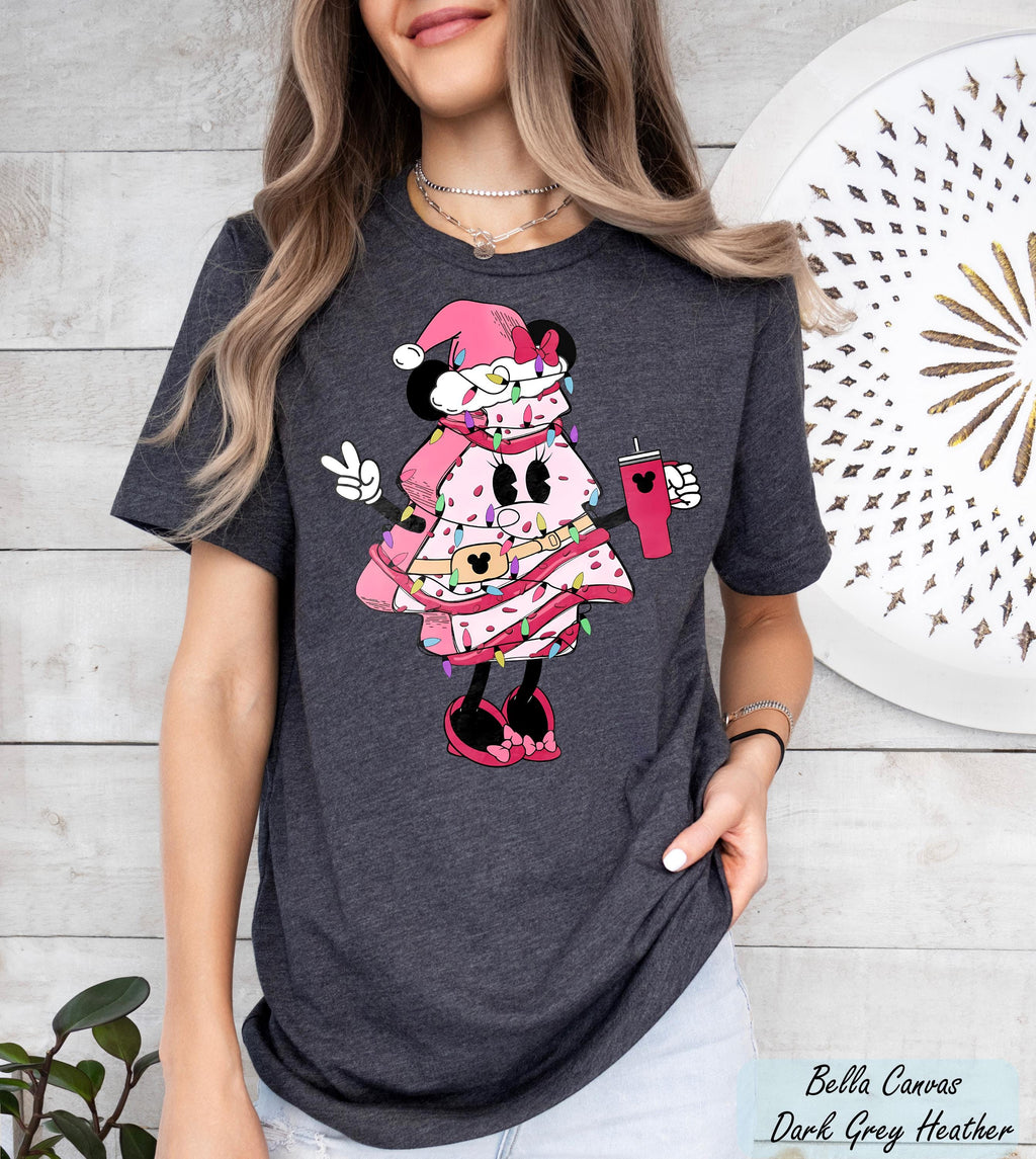 Vintage Disney Christmas Tree Cake Shirt, Disney Holiday Trip Tees, Disney Mickey Minnie Xmas Shirt, Mickey's Very Merry Christmas Party Tee