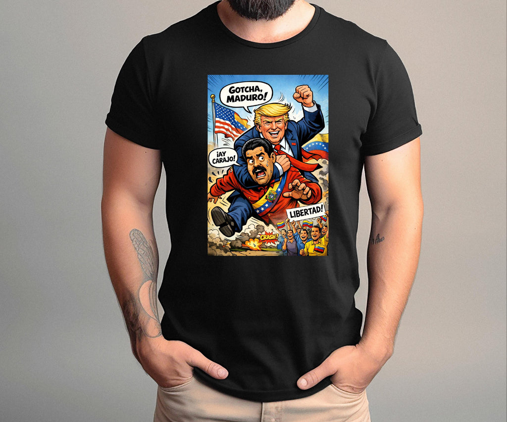 Trump Announces Successful Operation to Capture Venezuelan Leader Maduro, Nicholas Maduro captured photo, Anti Maduro Shirt