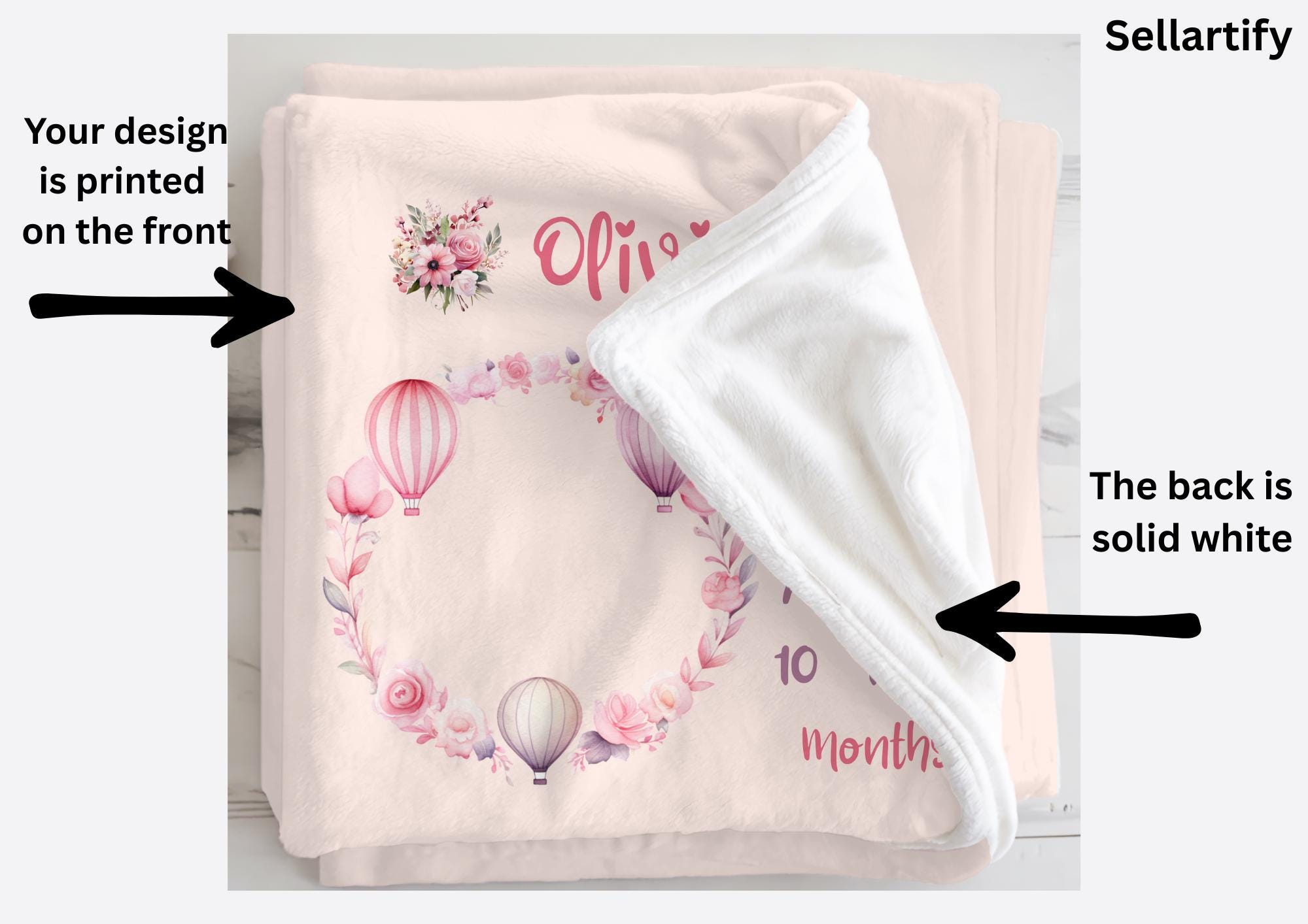 Custom Boho Girl Baby Milestone Blanket, Personalized Velveteen Plush Keepsake, Neutral Boho Nursery Newborn Gift, Boho Baby Shower Gift