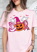 Pink Ribbon Boo Pumpkin Breast Cancer Shirt, Breast Cancer Halloween Ghost Tee, Breast Cancer Awareness , Breast Cancer Month,Cancer Support