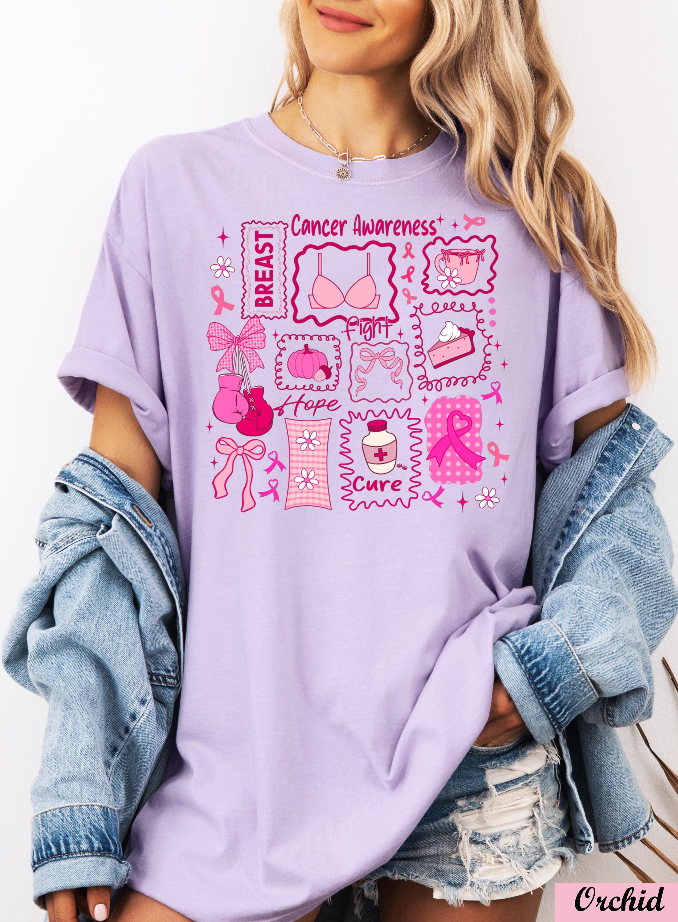 Breast Cancer Awareness Shirt,Pink Ribbon Graphic Tee,Breast Cancer Month, Groovy Breast Cancer Shirt,Breast Cancer Gifts, Cancer Support