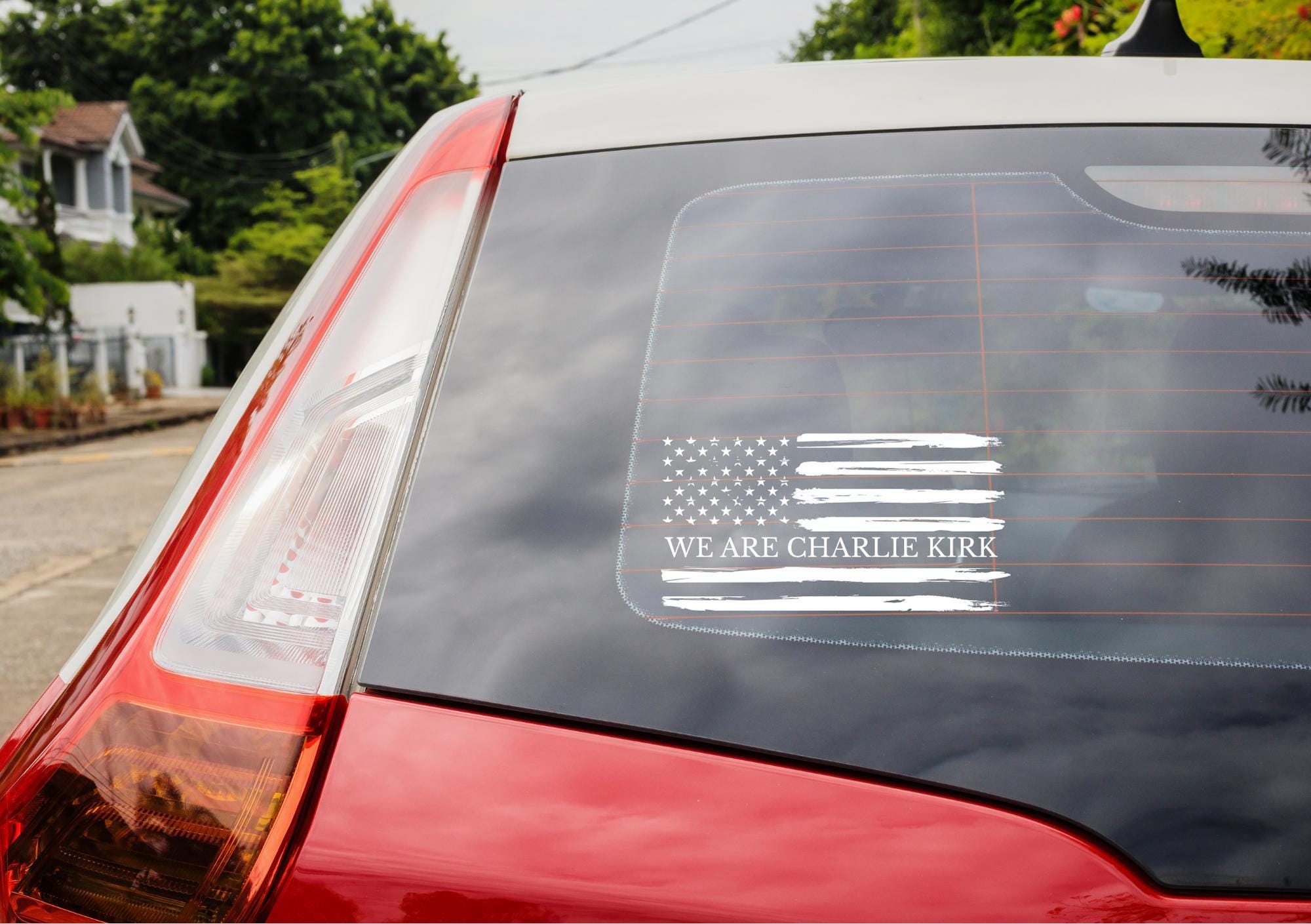 We Are Charlie Kirk Car Decal,Patriotic American Flag Vinyl Sticker,Charlie Kirk Freedom Decal,Conservative Decal,Inspirational Charlie Kirk