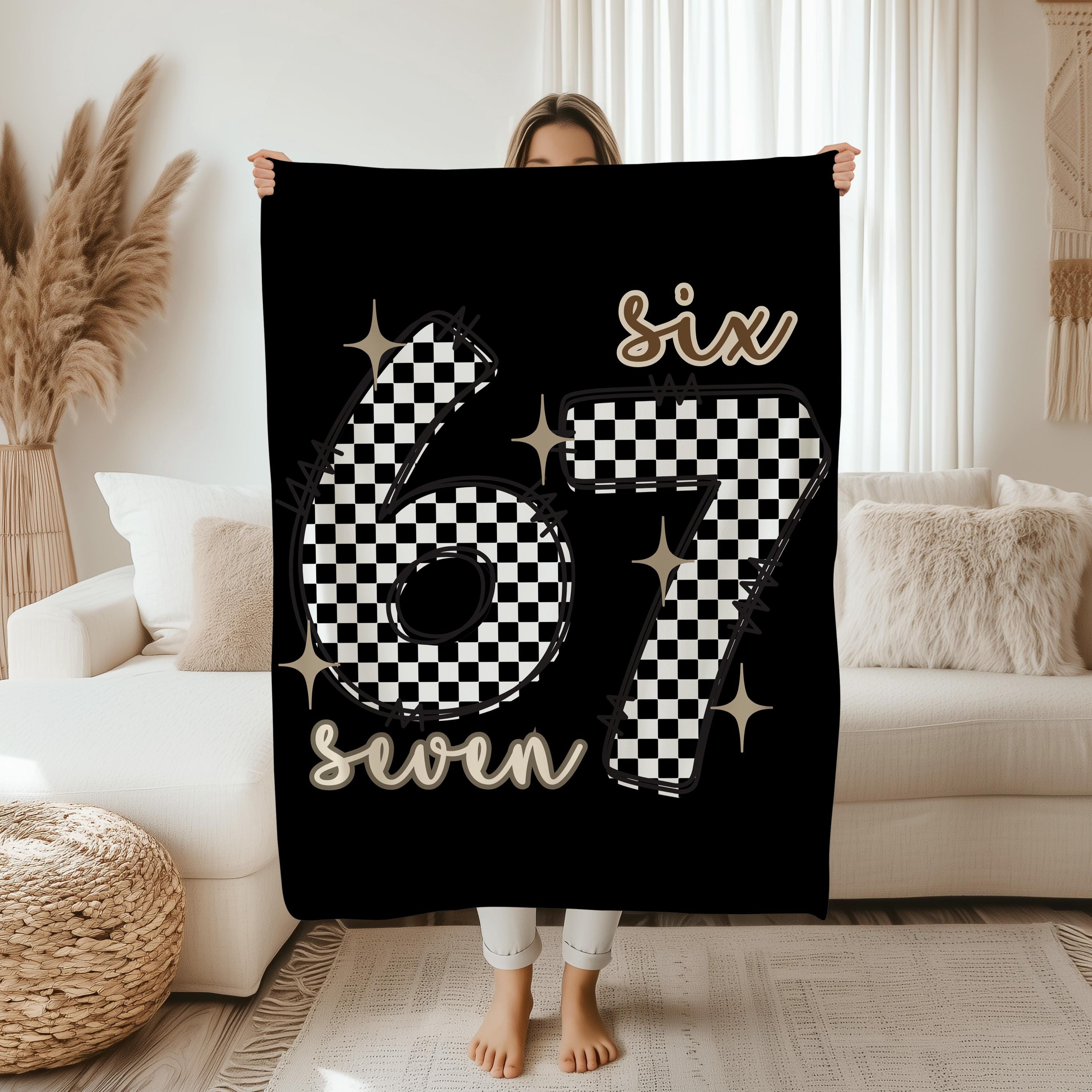 6 7 Funny Christmas Gift, Six Seven Meme Blanket, Kids Christmas Gift, Cute Humor Blanket,6 7 Funny Trendy, Funny Gift for Friends or Family