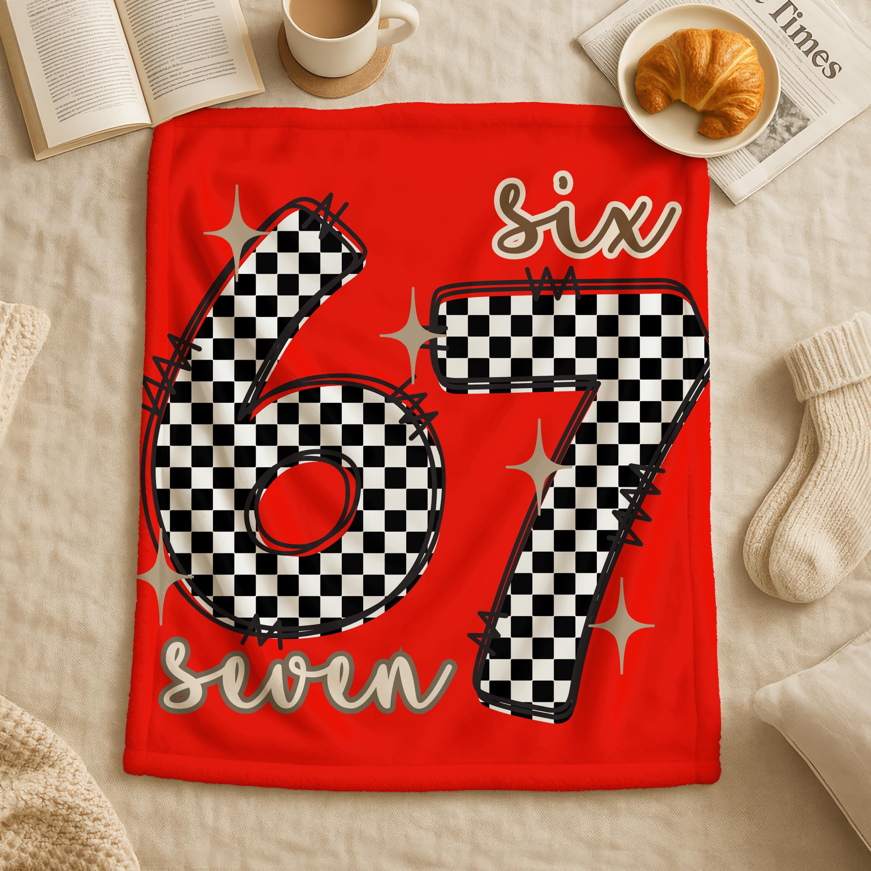 6 7 Funny Christmas Gift, Six Seven Meme Blanket, Kids Christmas Gift, Cute Humor Blanket,6 7 Funny Trendy, Funny Gift for Friends or Family