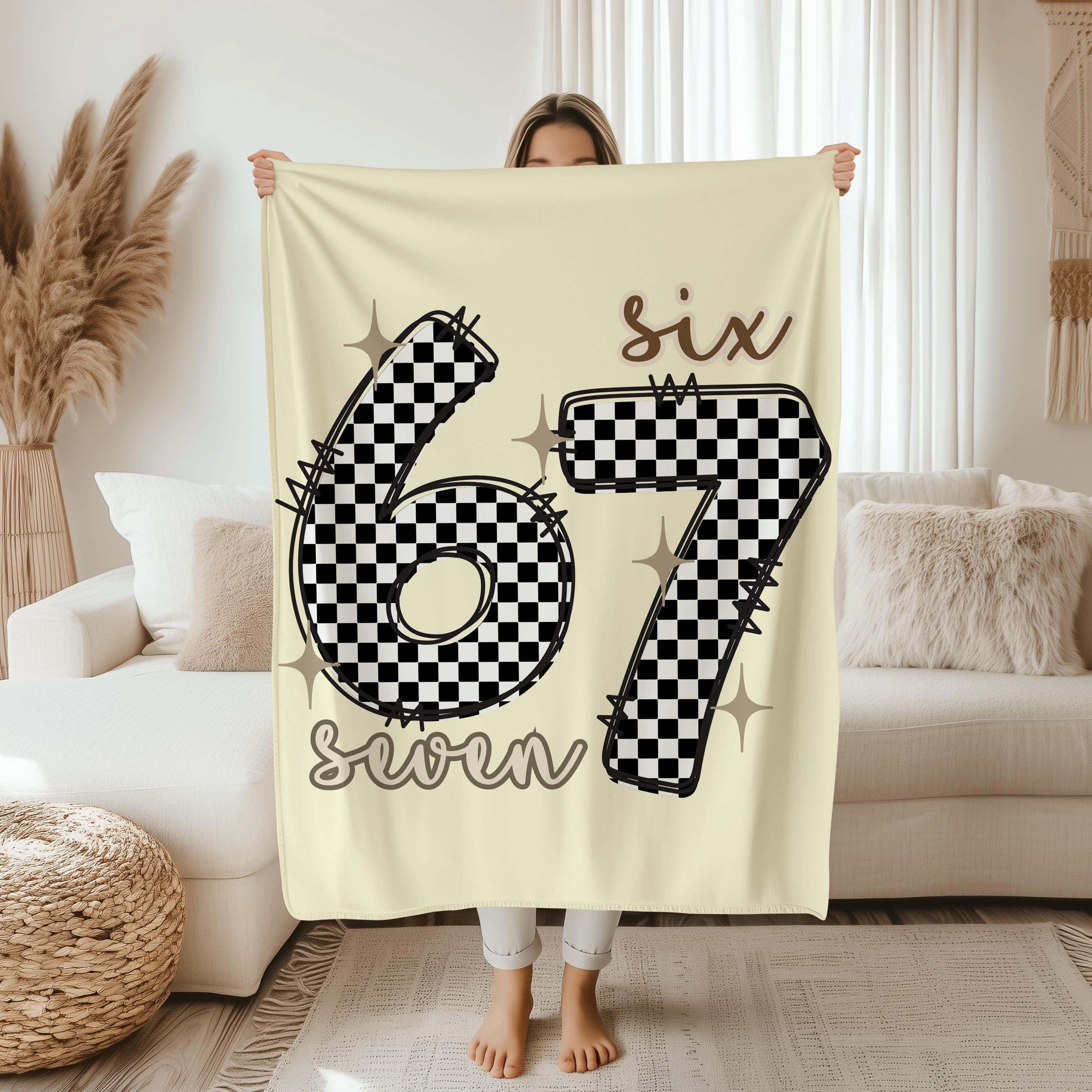 6 7 Funny Christmas Gift, Six Seven Meme Blanket, Kids Christmas Gift, Cute Humor Blanket,6 7 Funny Trendy, Funny Gift for Friends or Family