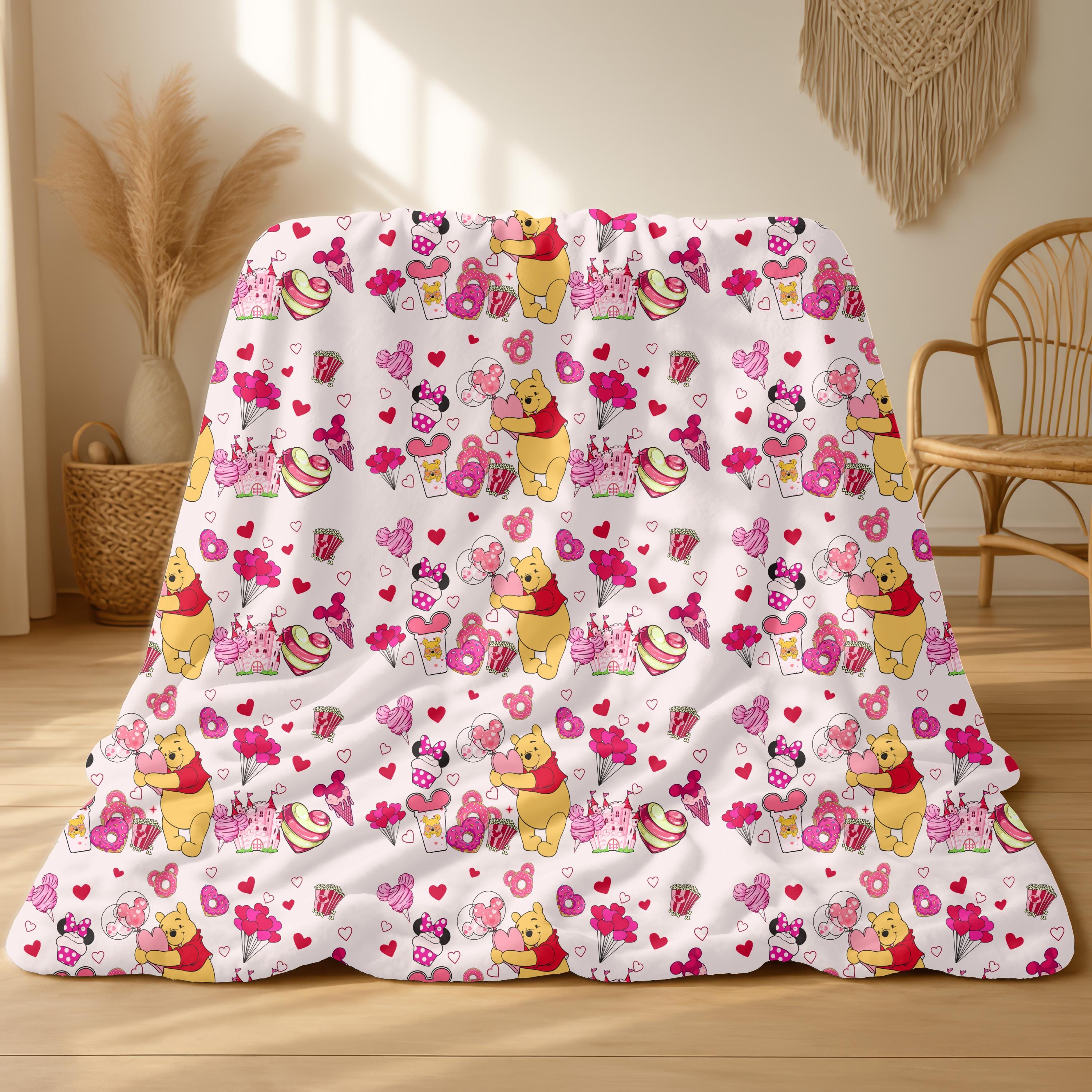 Winnie the Pooh Fleece Blanket, Disney Throw for Kids, Birthday Gift, Baby Shower Gift, Christmas Gift For Kids, Soft Fleece Blanket Gifts