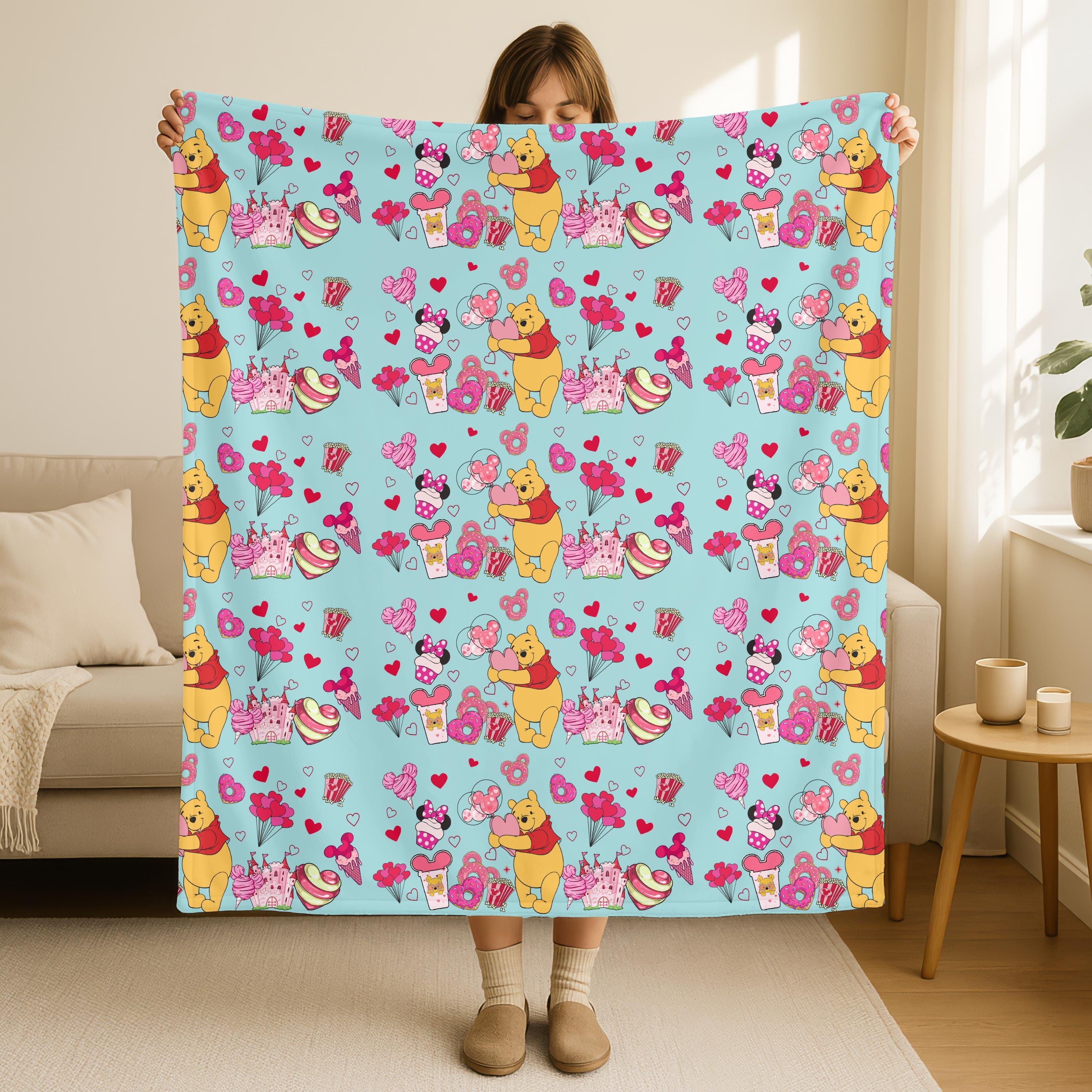 Winnie the Pooh Fleece Blanket, Disney Throw for Kids, Birthday Gift, Baby Shower Gift, Christmas Gift For Kids, Soft Fleece Blanket Gifts