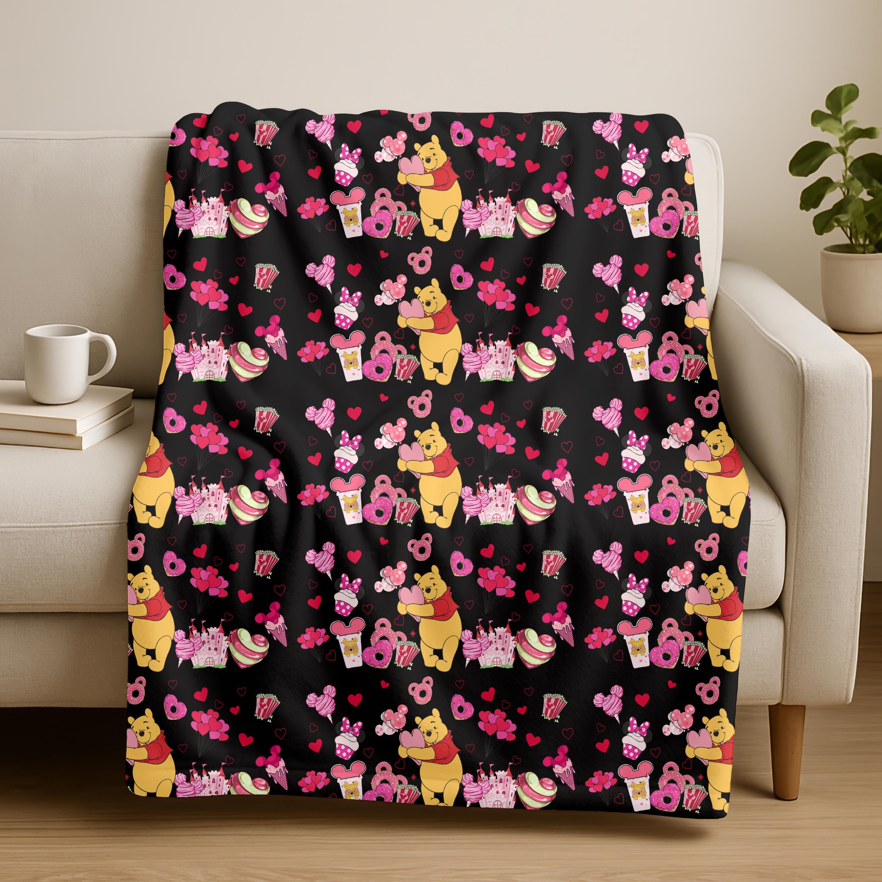 Winnie the Pooh Fleece Blanket, Disney Throw for Kids, Birthday Gift, Baby Shower Gift, Christmas Gift For Kids, Soft Fleece Blanket Gifts