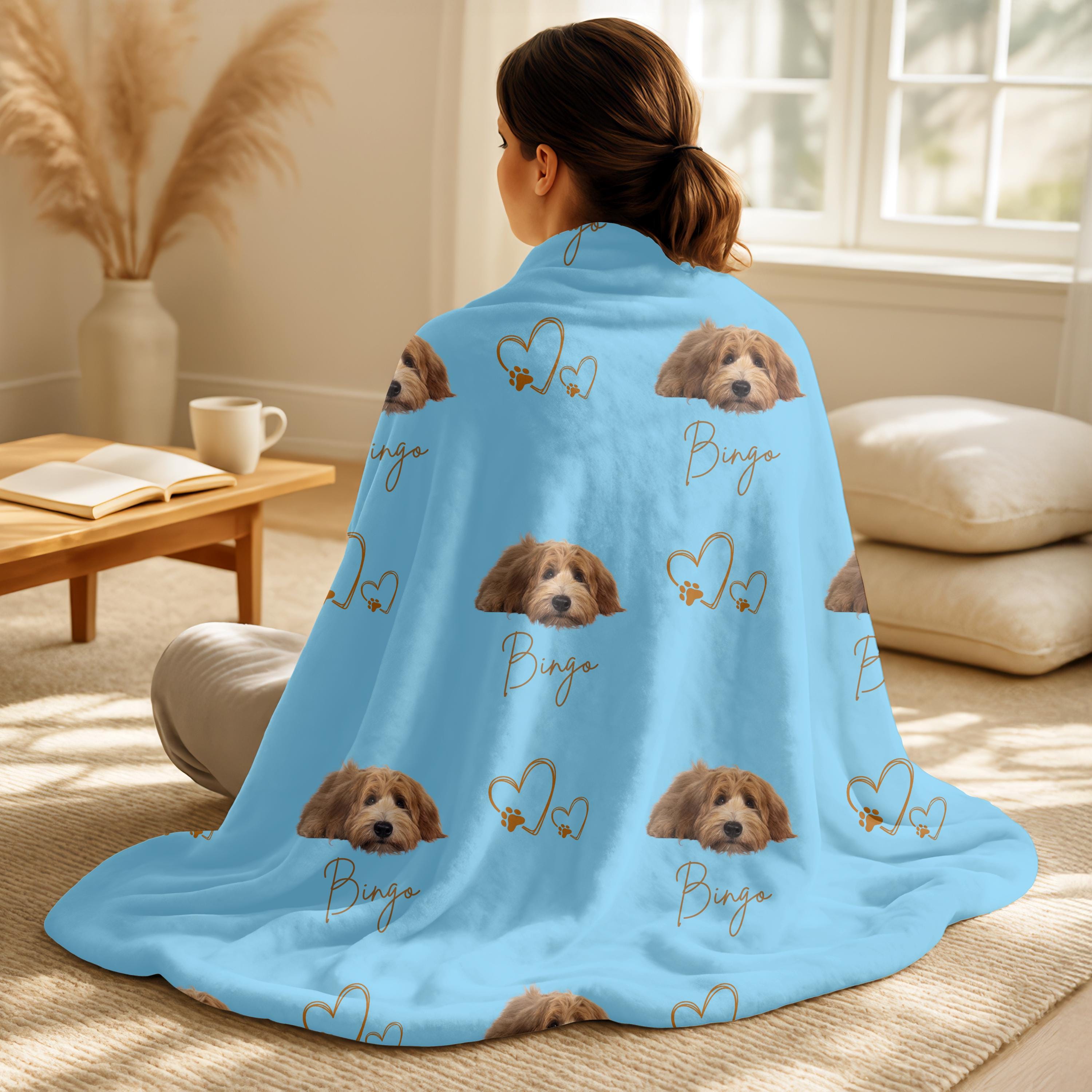 Custom Pet Blanket Using Pet Photo, Custom Pet Blanket, Personalized Dog Blanket with Name and Photo, Custom Photo Blanket for Dog and Cat