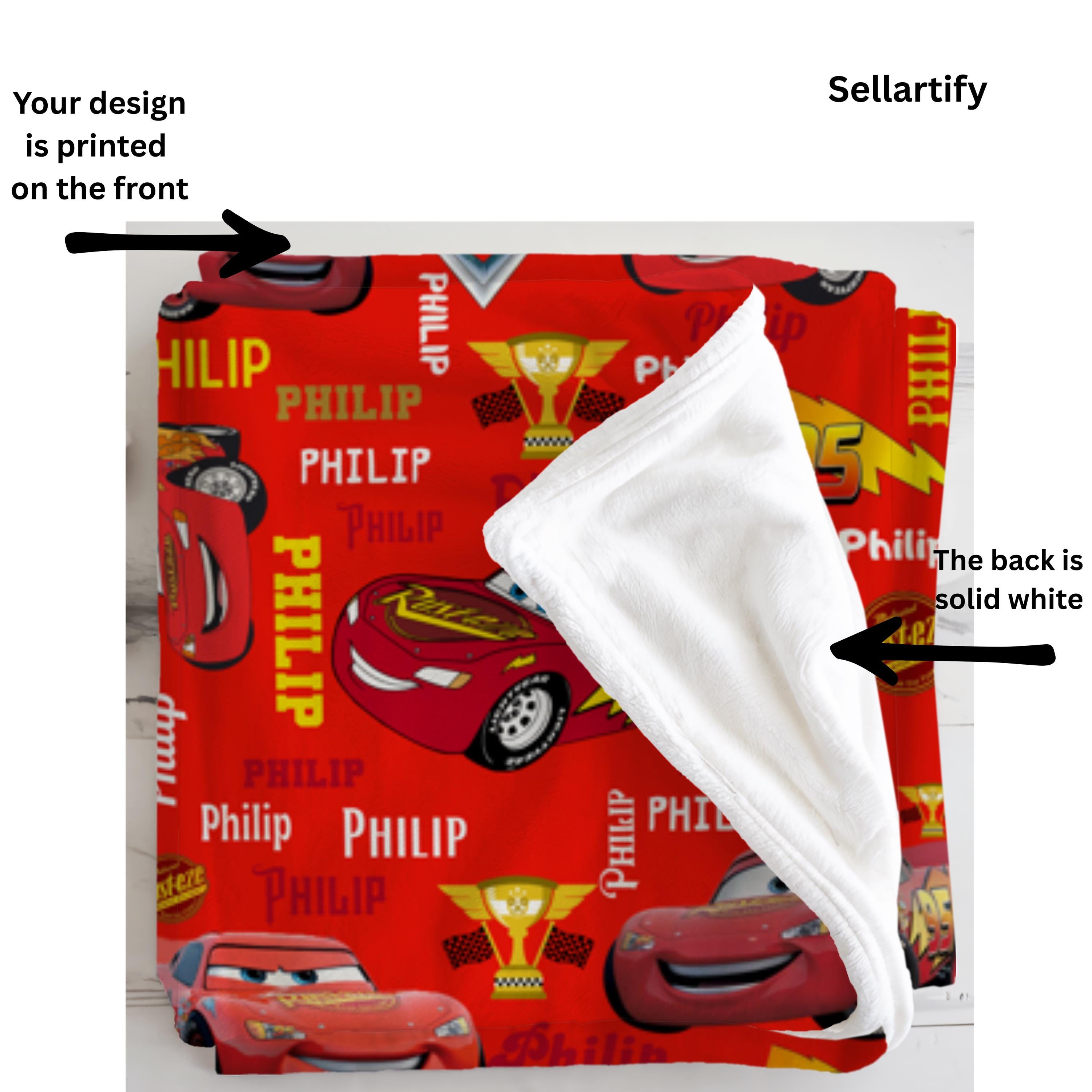 Custom Name Lightning McQueen Baby Blanket,Disney Home Decor,Disney Cars Blanket,Personalized Cars Blanket,Disney Cars Birthday Gift For Boy