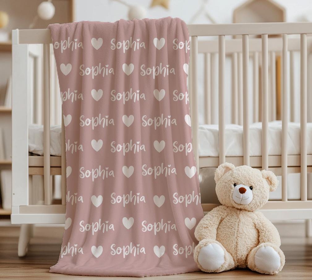Personalized Name Blanket, Custom Blanket for Kids, Cute Newborn Baby Gift, Baby Name Blanket, New Baby Gift, Toddler Gift, Baptism Gift