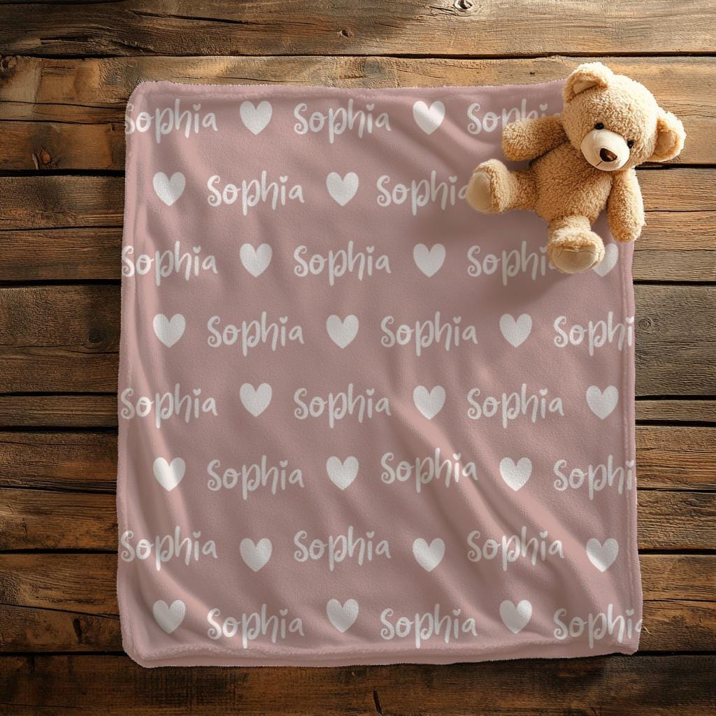 Personalized Name Blanket, Custom Blanket for Kids, Cute Newborn Baby Gift, Baby Name Blanket, New Baby Gift, Toddler Gift, Baptism Gift