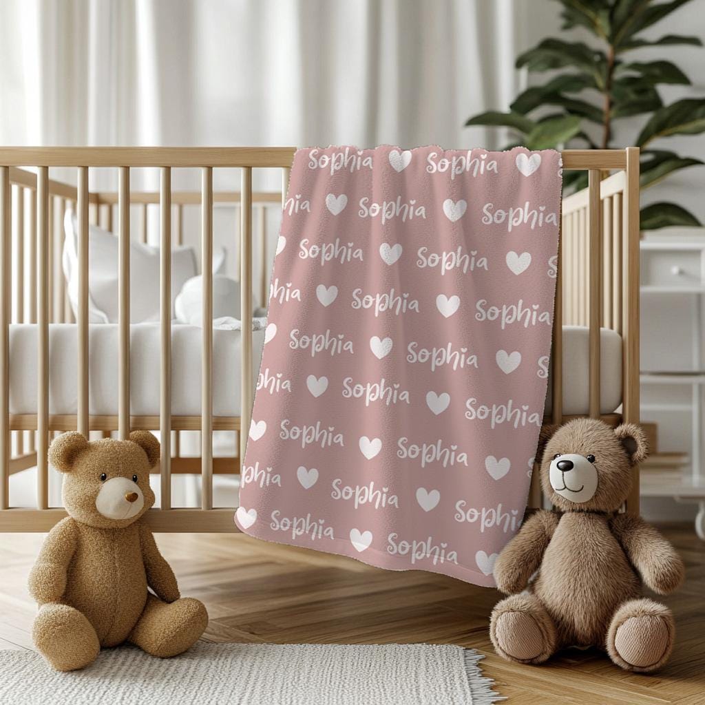 Personalized Name Blanket, Custom Blanket for Kids, Cute Newborn Baby Gift, Baby Name Blanket, New Baby Gift, Toddler Gift, Baptism Gift