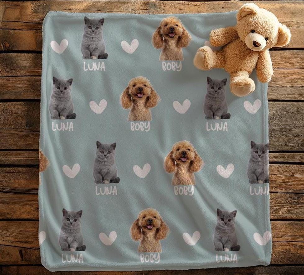 Custom Pet Blanket, Custom Cat Name Blanket, Cat Picture Blanket, Custom Pet Photo Blanket, Custom Dog Blanket, Personalized Dog Blankets