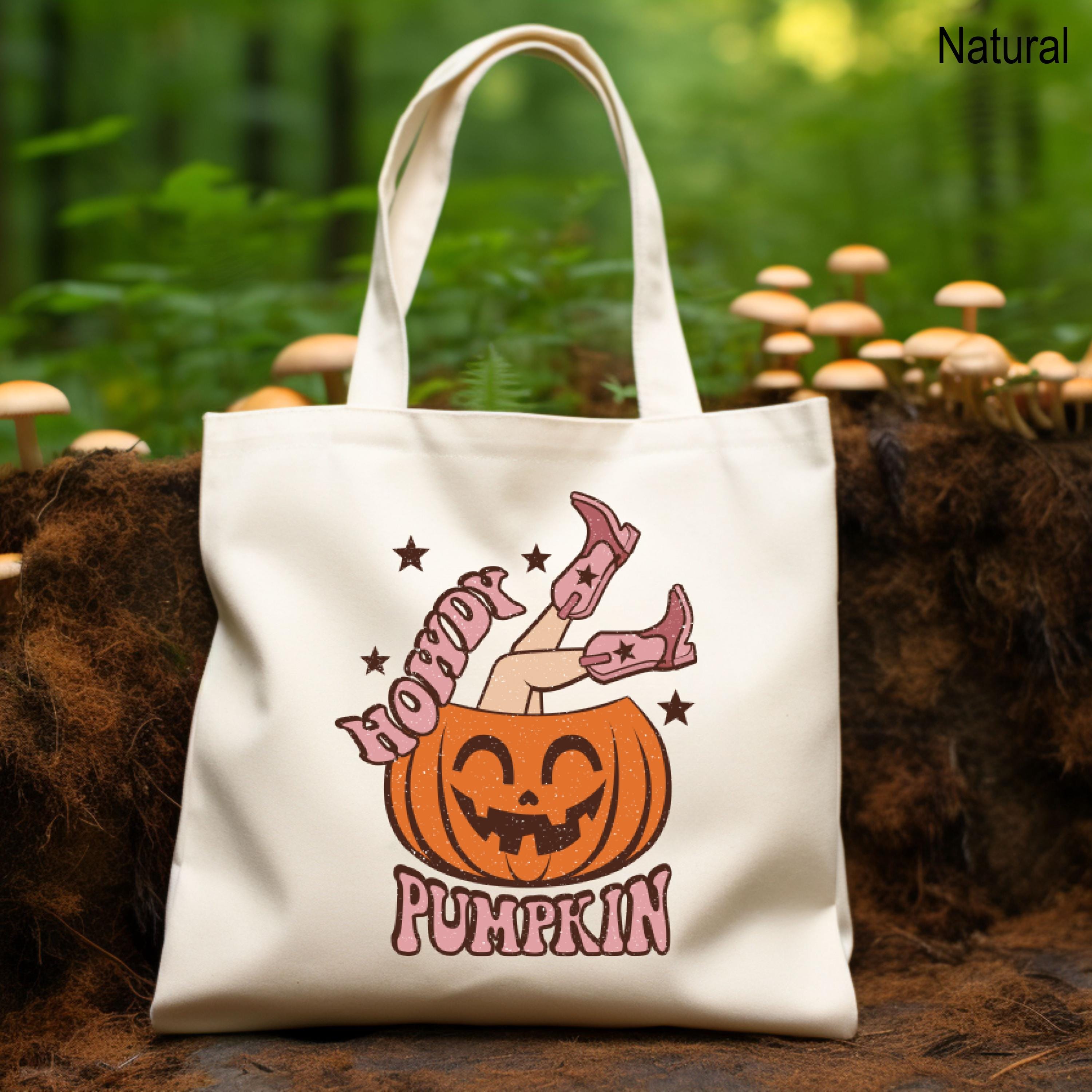 Howdy Pumpkin Tote Bag, Western Style Tote Bag, Howdy Pumpkin Western Tote Bag, Retro Cowgirl Reusable Shopping Bag, Country Cowgirl Tote