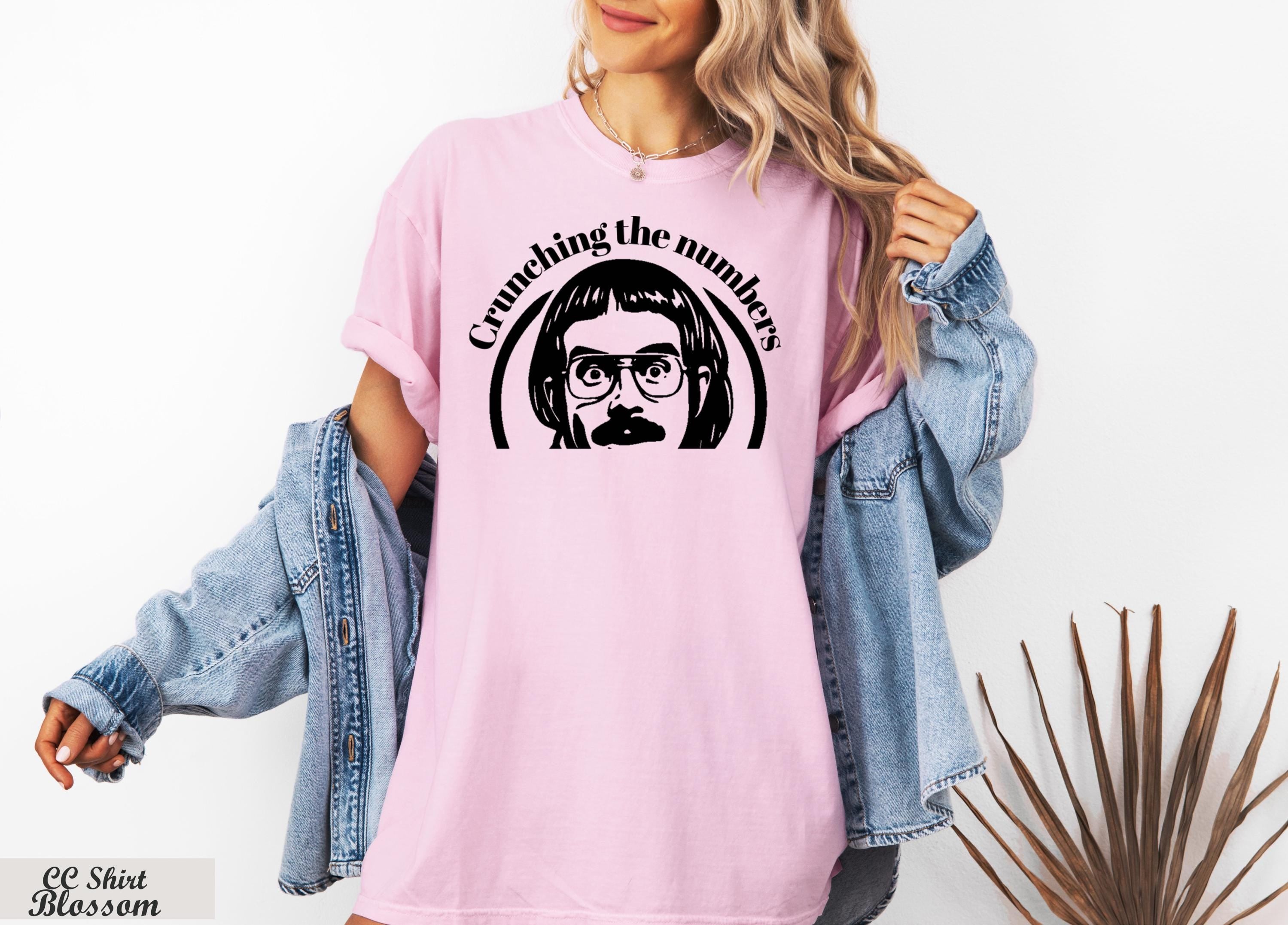 Crunching the Numbers Chit Shirt,,Funny Internet Humor Shirt,Retro Comedy T-shirt, Vintage Style Parody Fan T-Shirt,Hilarious Gag Apparel