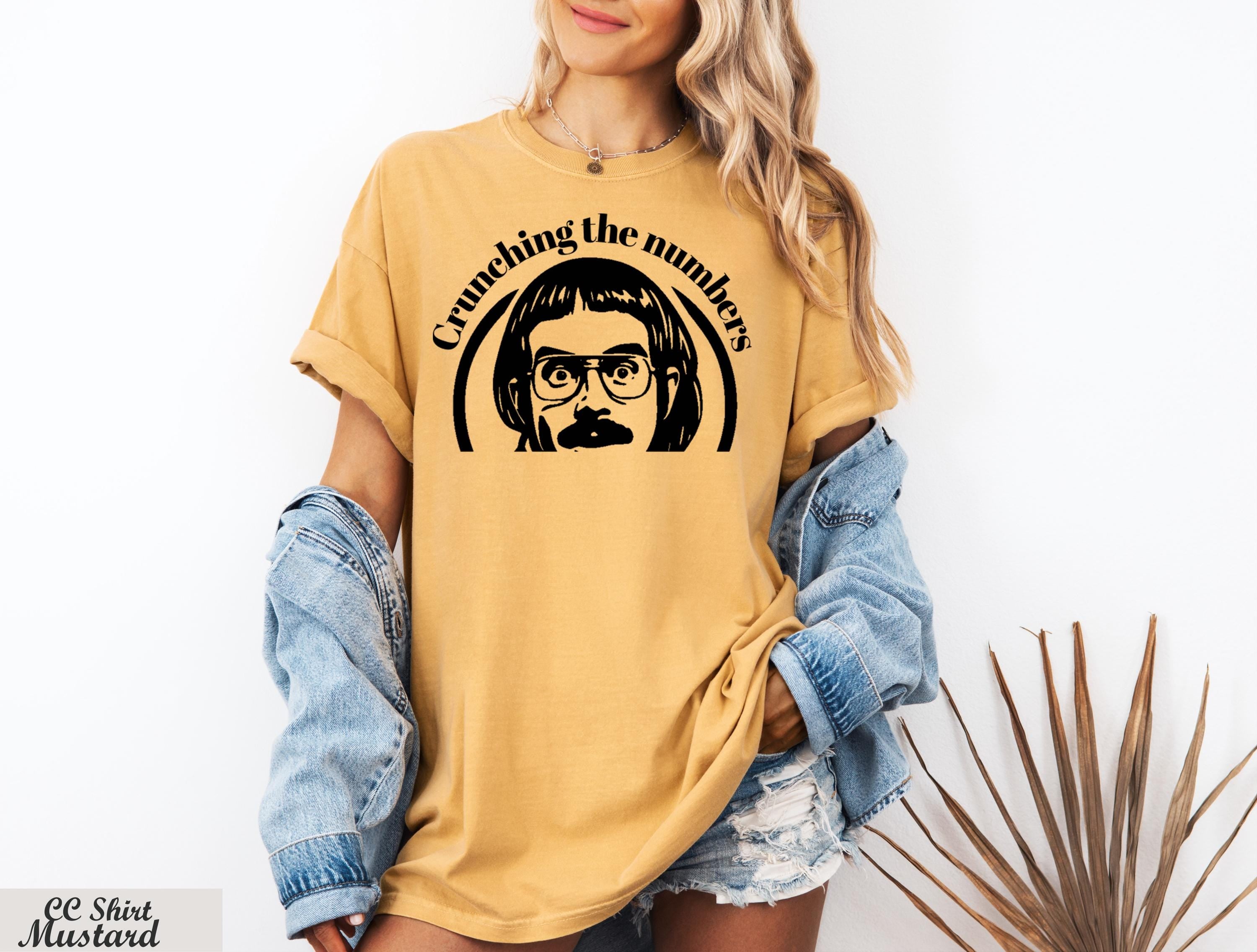 Crunching the Numbers Chit Shirt,,Funny Internet Humor Shirt,Retro Comedy T-shirt, Vintage Style Parody Fan T-Shirt,Hilarious Gag Apparel