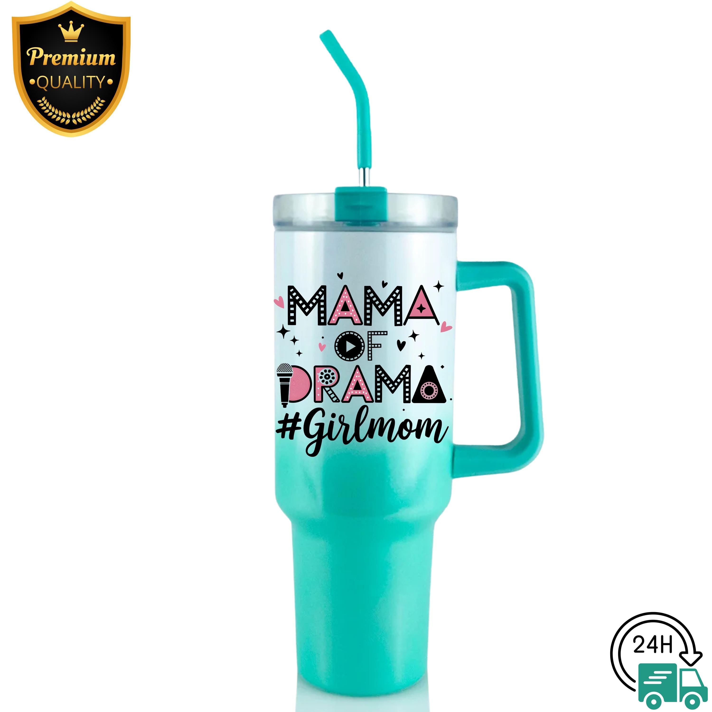 Mama Of Drama Girl Mom Tumbler, Mama Tumbler Wrap, Girl Mom 20 oz Template, Stainless Steel Insulated Travel Mug For Mom, Trendy Mom Gift