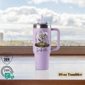 Personalized Birth Flowers Tumbler With Name, Retro Birth Flowers Tumbler, Stainless Steel 40oz Tumblers, Custom Vintage Tumler with Name