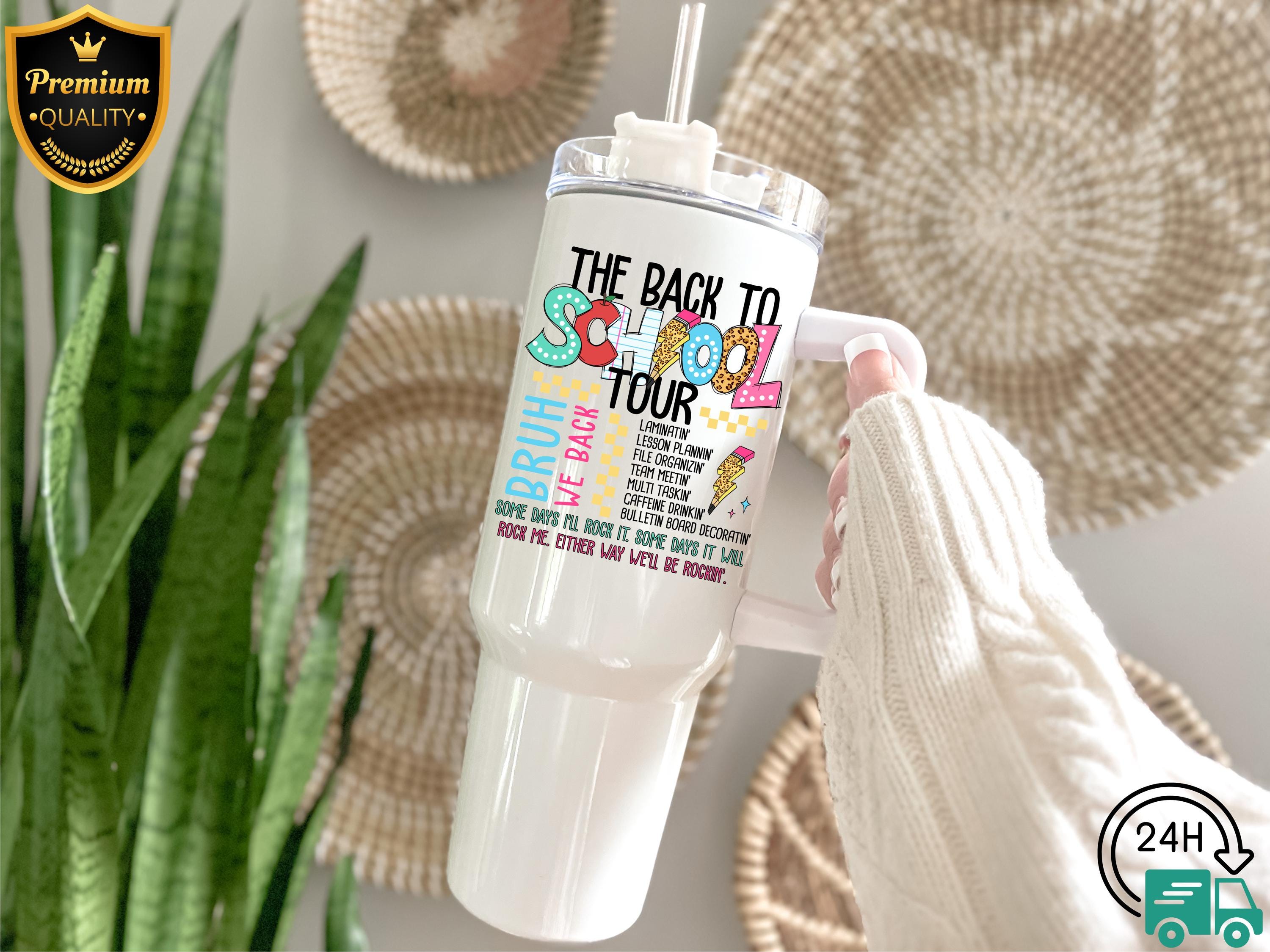 Back To School Tumbler,40 oz Bruh We Back Tumbler, Gift for Teacher Appreciation, 20 oz Back To School Design, Stainless Steel Travel Cup,