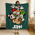 Personalized Mickey and Friends Santa Christmas Throw Blanket, Mickey's Very Merry Christmas Party Home Decor, Disney's Christmas Blanket